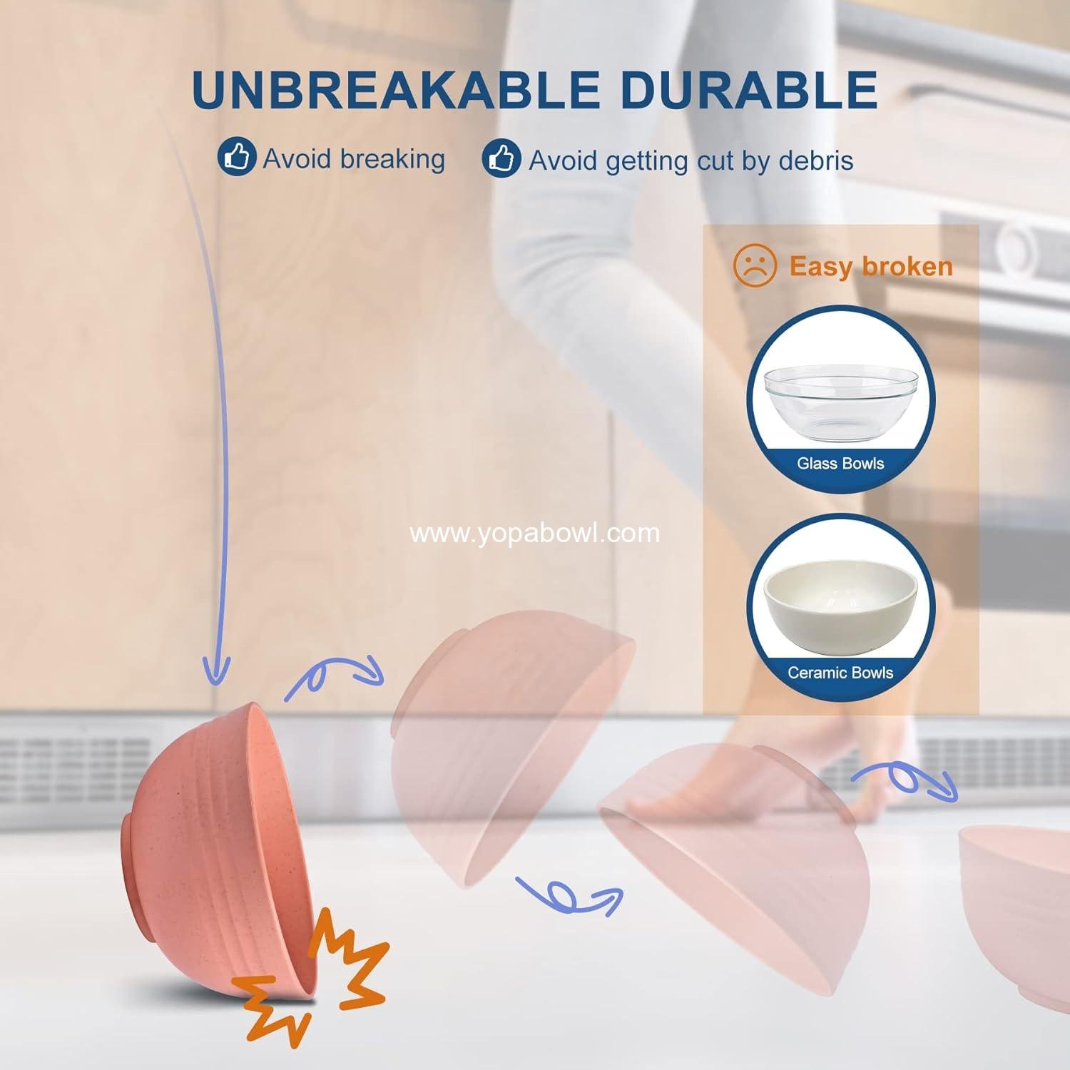 Wholesale BPA Free Unbreakable Wheat Straw Cereal Bowls - Microwave & Dishwasher Safe, Set of 8, 26oz, Multicolor Factory Wholesale BPA Free Unbreakable Wheat Straw Cereal Bowls - Microwave & Dishwasher Safe, Set of 8, 26oz, Multicolor Factory