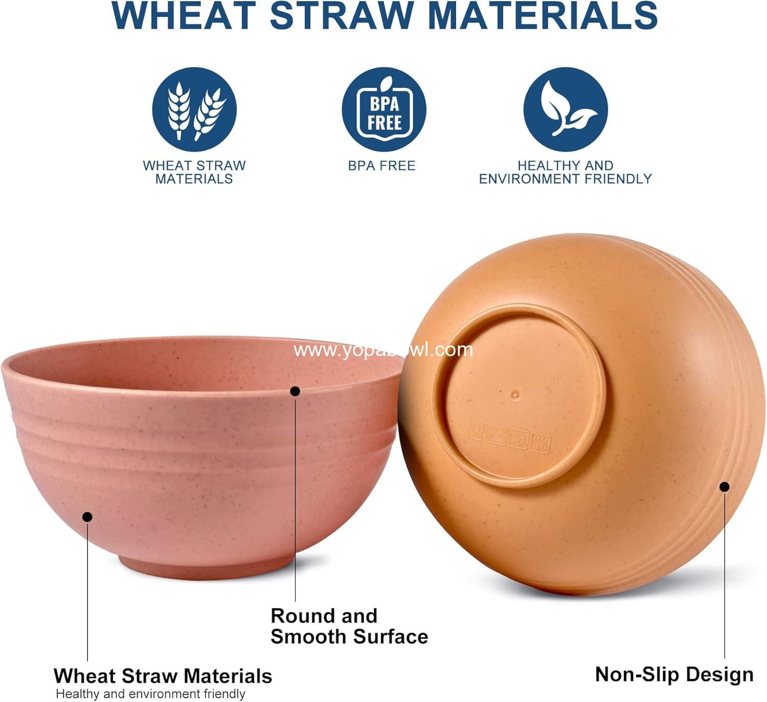 Wholesale BPA Free Unbreakable Wheat Straw Cereal Bowls - Microwave & Dishwasher Safe, Set of 8, 26oz, Multicolor Factory Wholesale BPA Free Unbreakable Wheat Straw Cereal Bowls - Microwave & Dishwasher Safe, Set of 8, 26oz, Multicolor Factory