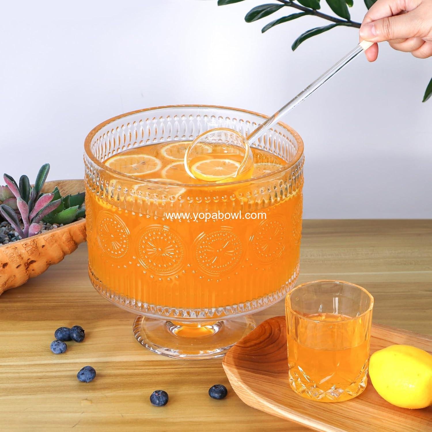 Wholesale Glass Trifle Bowl with Pedestal, 3.43qt Footed Dessert Stand, Vintage Centerpiece for Layered Cakes, Fruits, Salad (Sunflower Pattern) Factory Wholesale Glass Trifle Bowl with Pedestal, 3.43qt Footed Dessert Stand, Vintage Centerpiece for Layered Cakes, Fruits, Salad (Sunflower Pattern) Factory