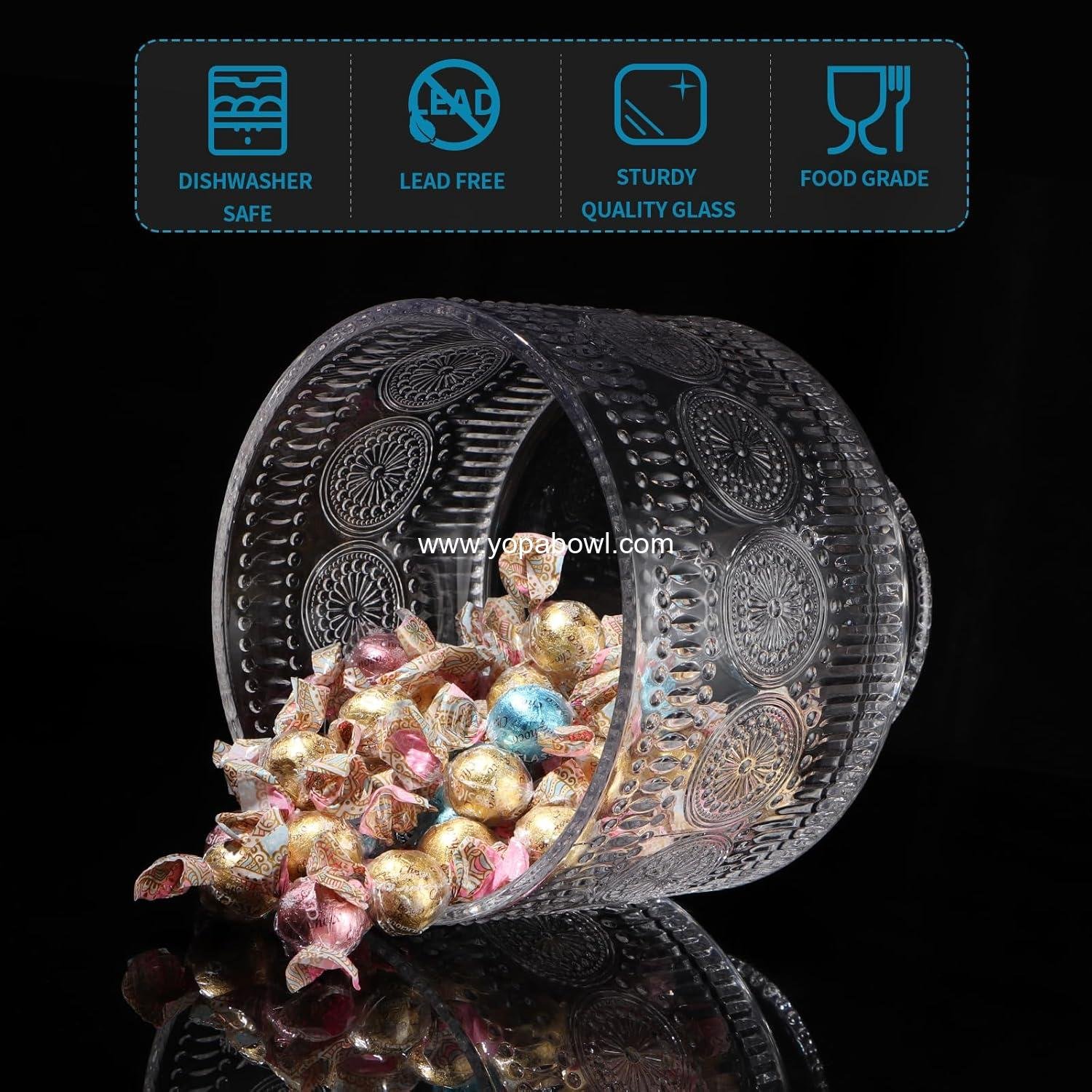 Wholesale Glass Trifle Bowl with Pedestal, 3.43qt Footed Dessert Stand, Vintage Centerpiece for Layered Cakes, Fruits, Salad (Sunflower Pattern) Factory Wholesale Glass Trifle Bowl with Pedestal, 3.43qt Footed Dessert Stand, Vintage Centerpiece for Layered Cakes, Fruits, Salad (Sunflower Pattern) Factory