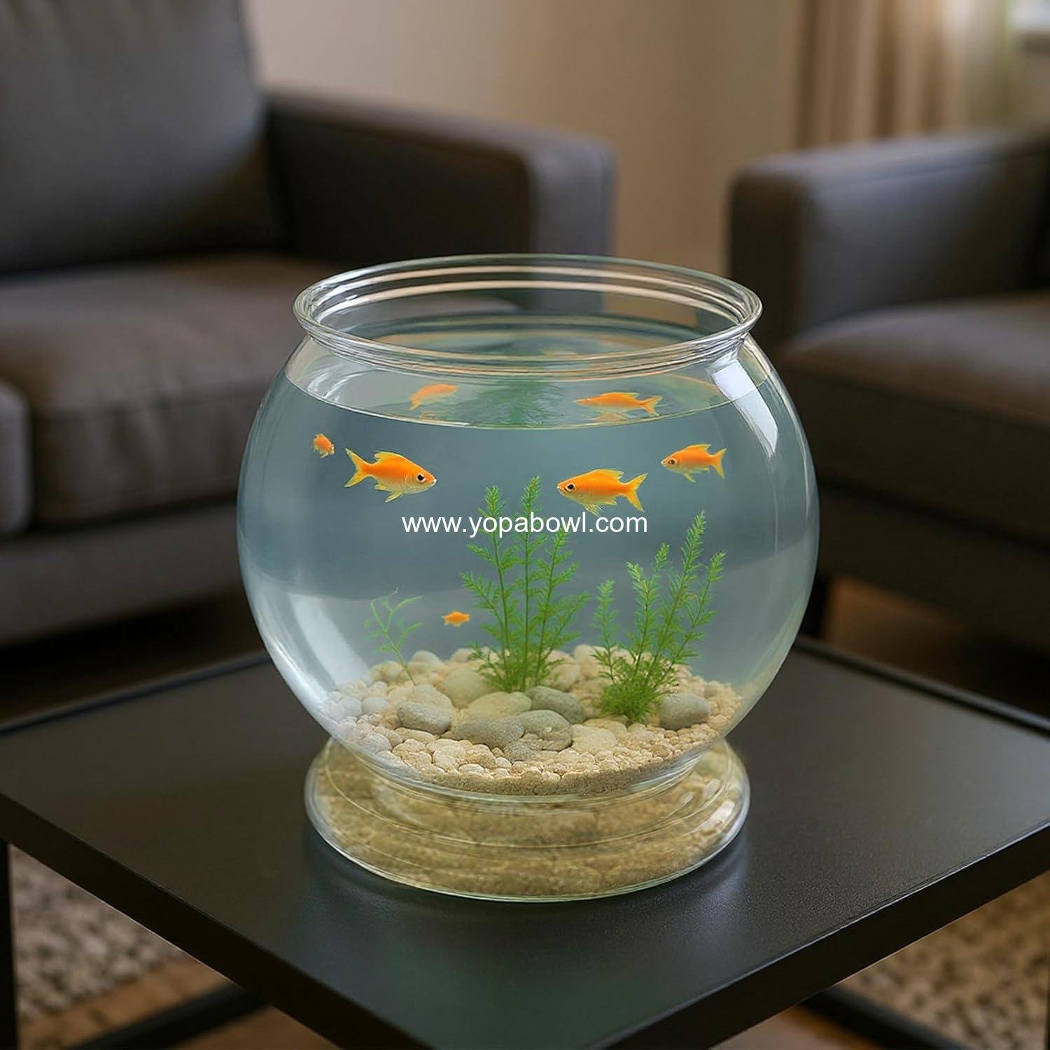 Wholesale Unbreakable 38 oz Plastic Fish Bowl - Mini Round Aquarium Decorative Centerpiece for Parties, Pack of 1 Factory