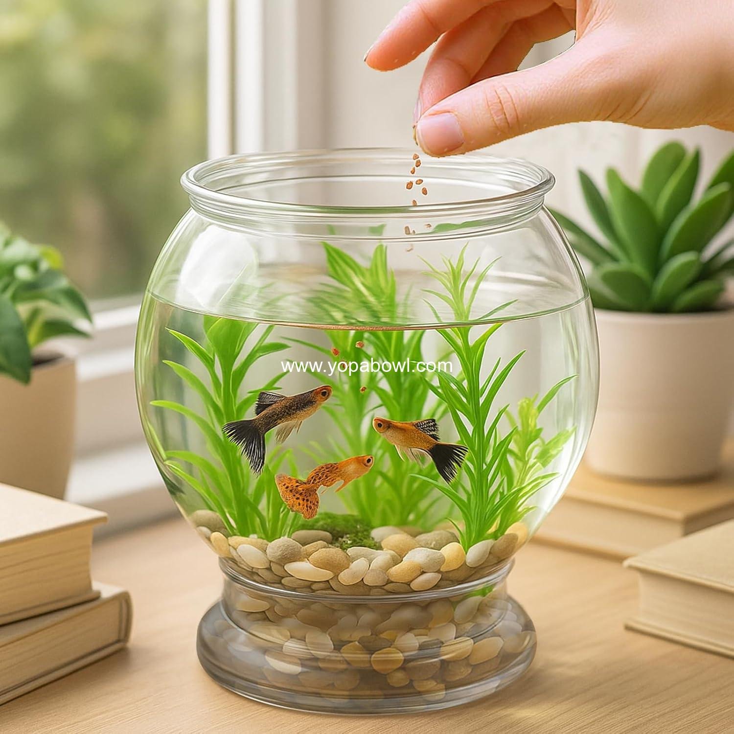 Wholesale Unbreakable 38 oz Plastic Fish Bowl - Mini Round Aquarium Decorative Centerpiece for Parties, Pack of 1 Factory