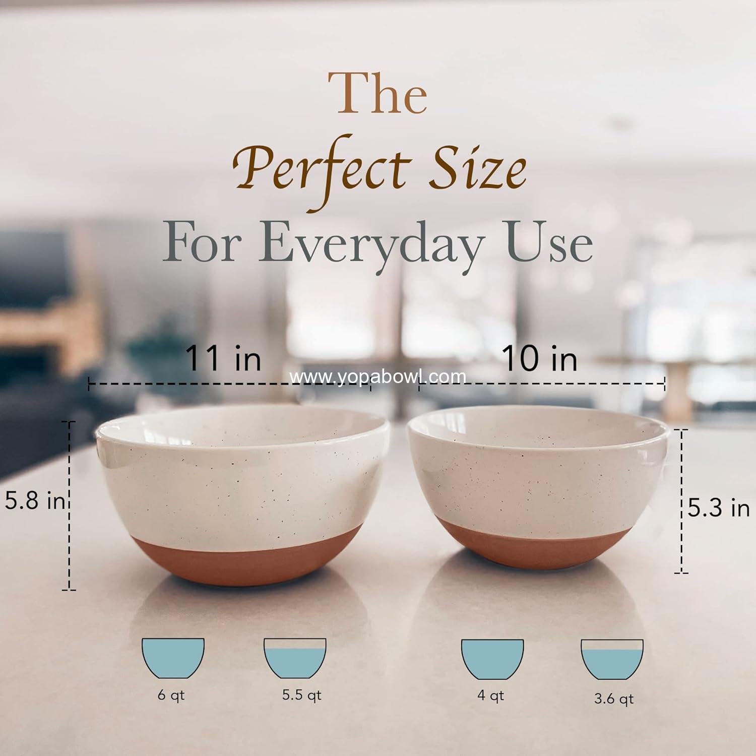 Wholesale Ceramic Large Mixing Bowls - Set of 2 Nesting Bowls for Cooking, Serving, Popcorn, Salad - Microwavable Stoneware, Oven, Microwave, and Dishwasher Safe - Extra Big 5.5 & 3.6 Qt - White Factory Wholesale Ceramic Large Mixing Bowls - Set of 2 Nesting Bowls for Cooking, Serving, Popcorn, Salad - Microwavable Stoneware, Oven, Microwave, and Dishwasher Safe - Extra Big 5.5 & 3.6 Qt - White Factory