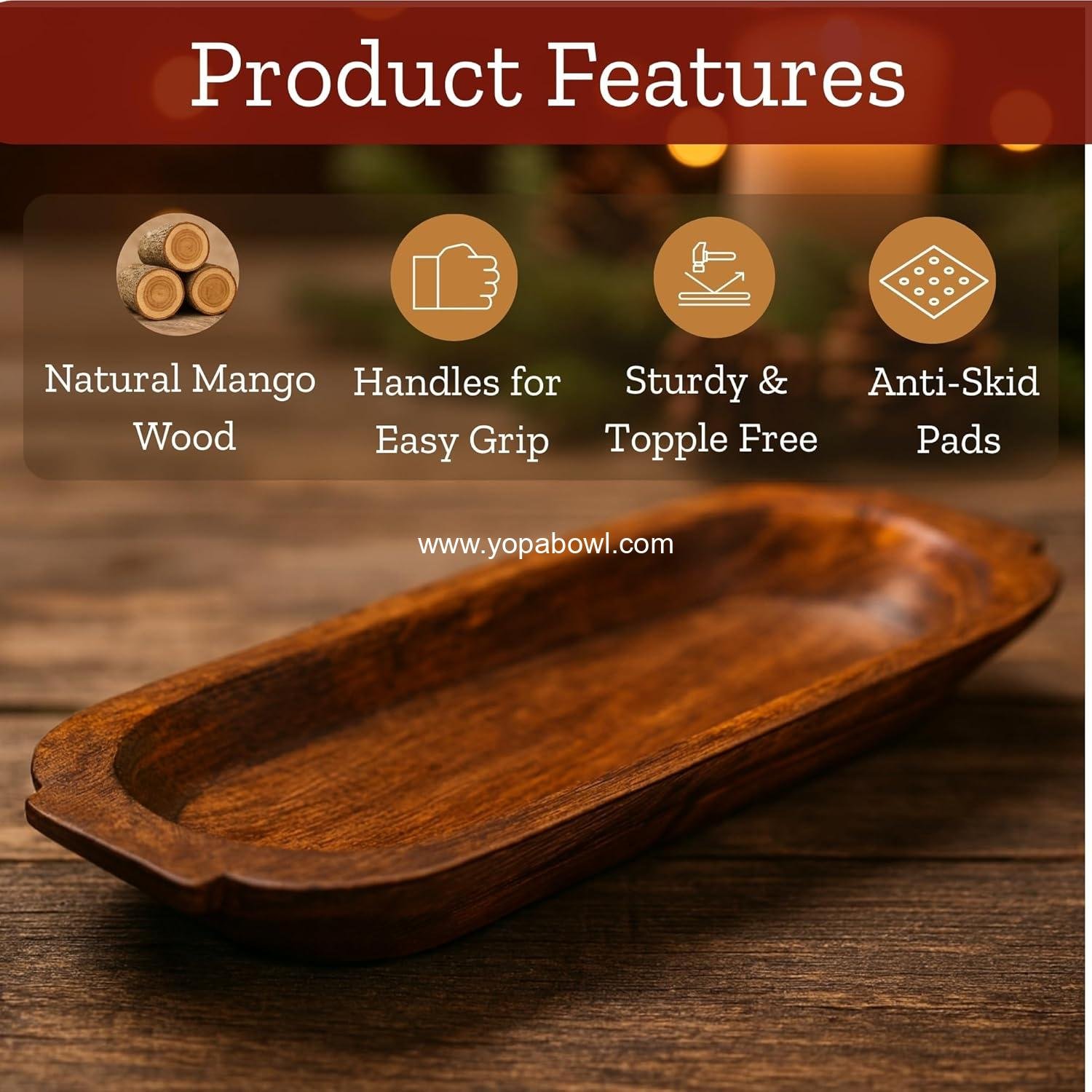 OEM 16'' Large Wooden Dough Bowl for Decor - Decorative Centerpiece Oval Rustic Bowl for Table | Handmade Long Wood Bowl for Thanksgiving, Christmas, Festivals - Wholesale Factory OEM 16'' Large Wooden Dough Bowl for Decor - Decorative Centerpiece Oval Rustic Bowl for Table | Handmade Long Wood Bowl for Thanksgiving, Christmas, Festivals - Wholesale Factory