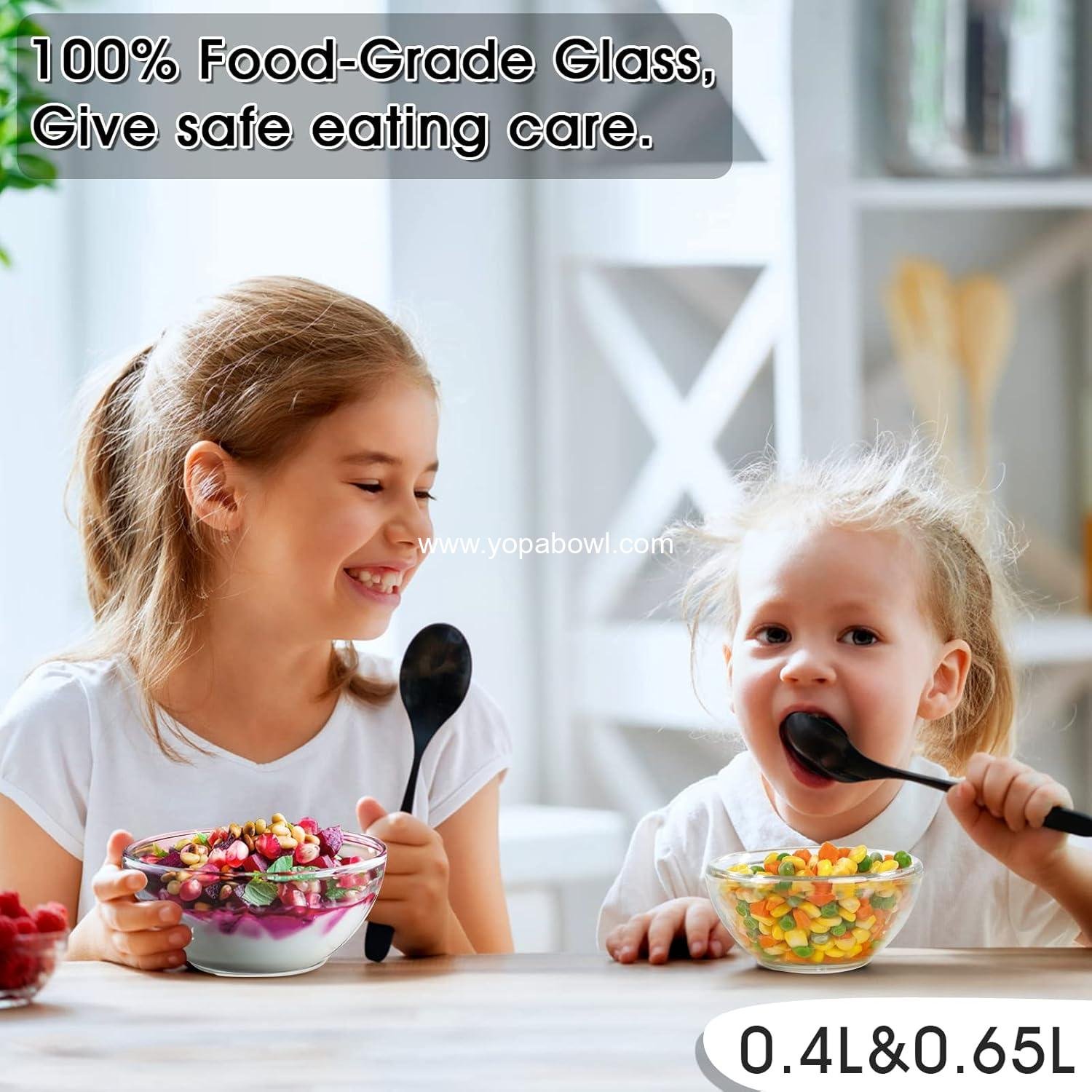 OEM 5 Inch Small Glass Bowls - Clear Tempered Glass Dessert and Sauce Bowl Set, Microwave and Oven Safe, Wholesale Factory