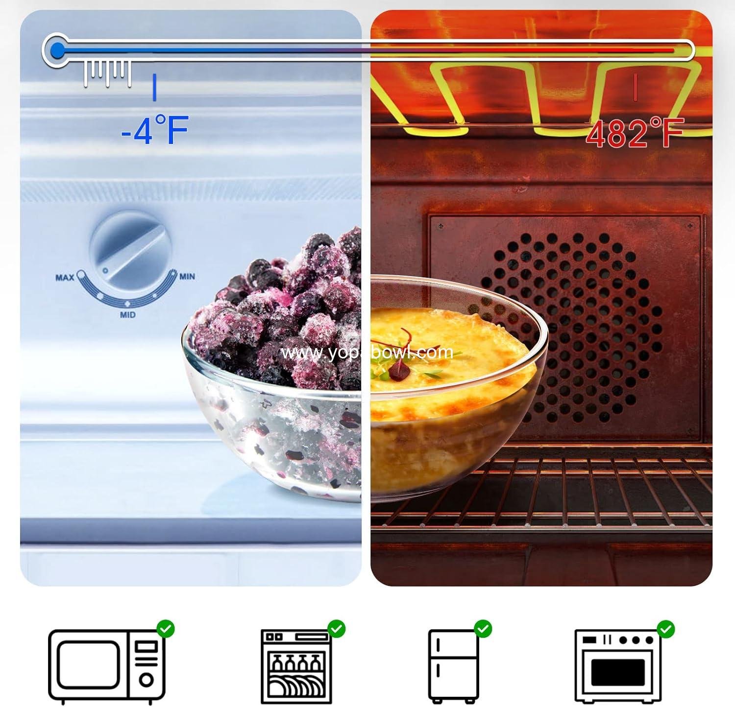 OEM 5 Inch Small Glass Bowls - Clear Tempered Glass Dessert and Sauce Bowl Set, Microwave and Oven Safe, Wholesale Factory