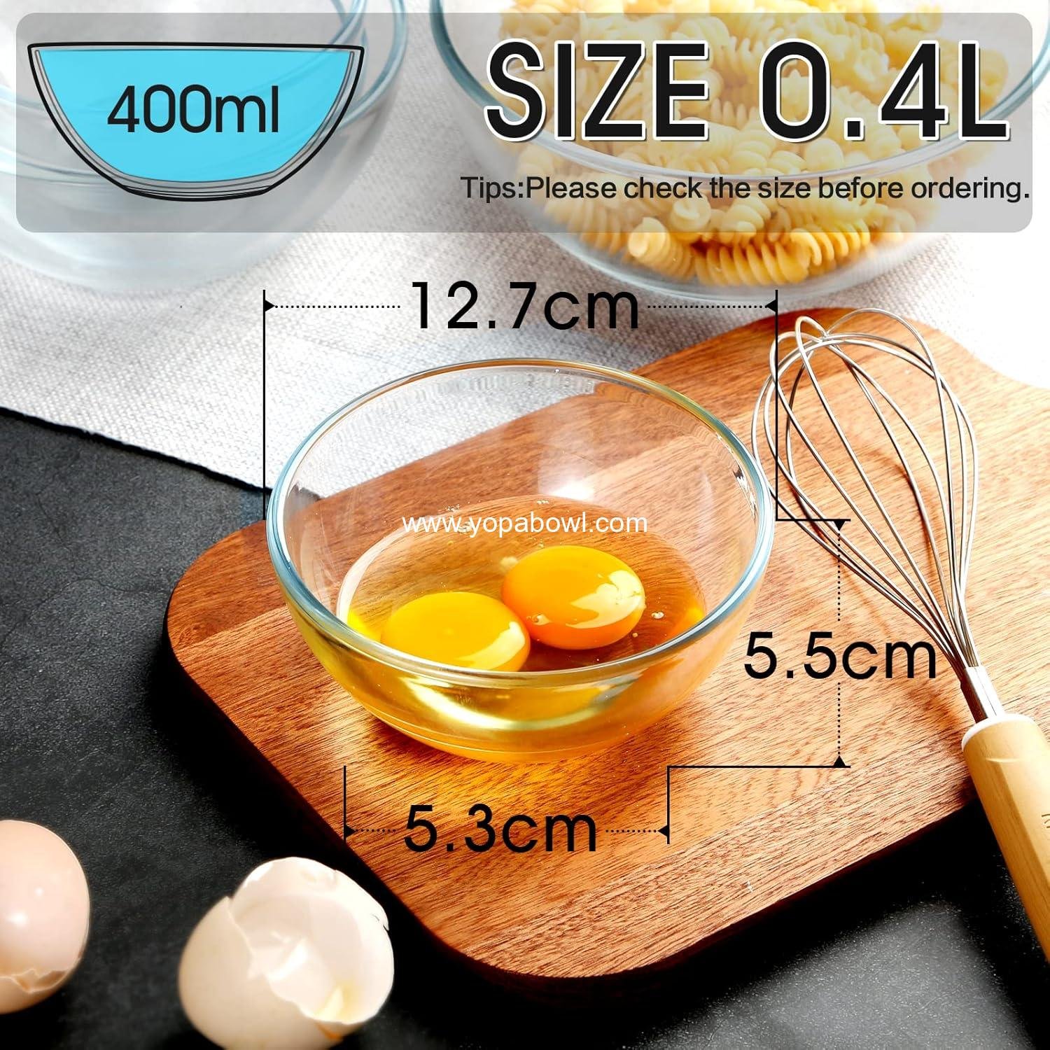 OEM 5 Inch Small Glass Bowls - Clear Tempered Glass Dessert and Sauce Bowl Set, Microwave and Oven Safe, Wholesale Factory