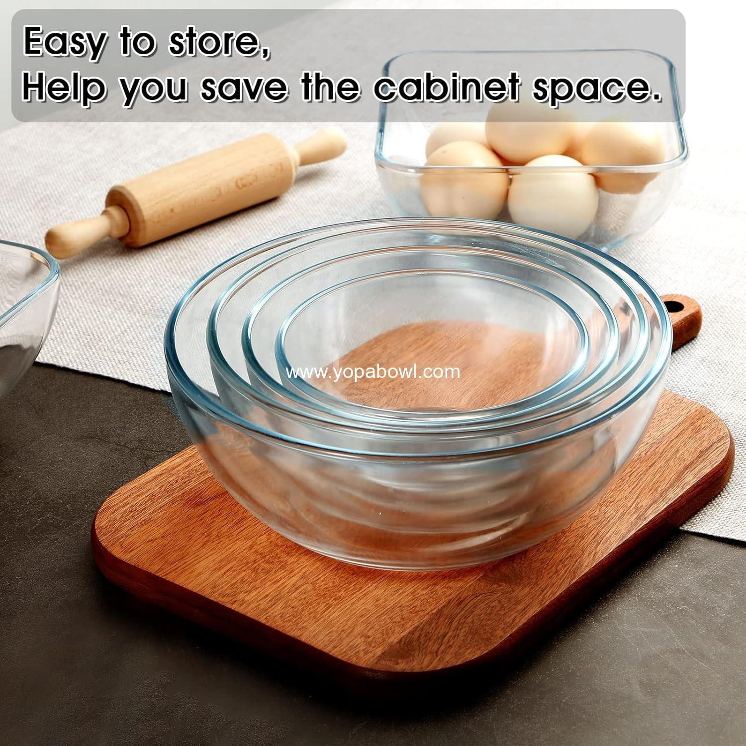 OEM 5 Inch Small Glass Bowls - Clear Tempered Glass Dessert and Sauce Bowl Set, Microwave and Oven Safe, Wholesale Factory