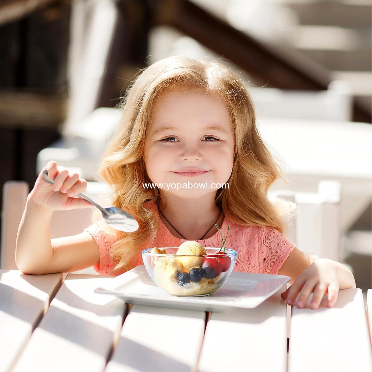 OEM 5 Inch Small Glass Bowls - Clear Tempered Glass Dessert and Sauce Bowl Set, Microwave and Oven Safe, Wholesale Factory