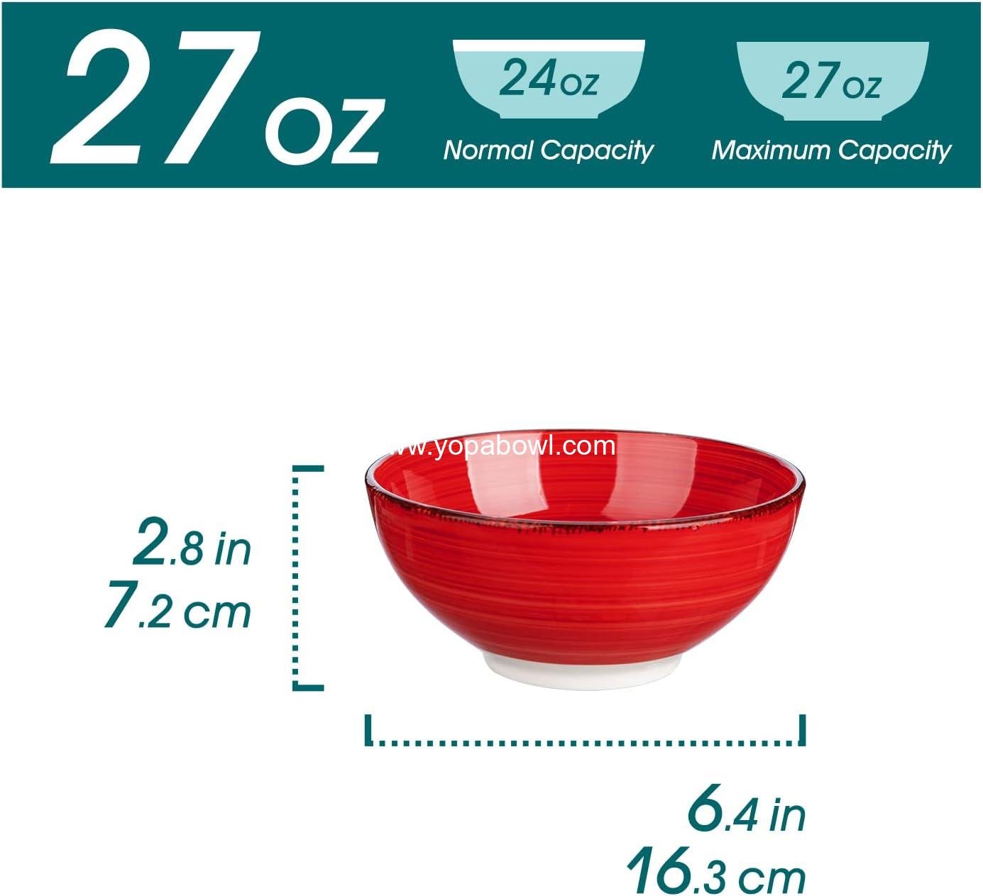 Wholesale 6 Inch Colorful Cereal Soup Bowls Set of 6 - 27 Oz Ceramic, Microwave & Dishwasher Safe, Factory Wholesale 6 Inch Colorful Cereal Soup Bowls Set of 6 - 27 Oz Ceramic, Microwave & Dishwasher Safe, Factory
