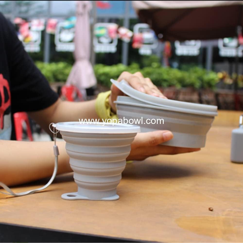 Wholesale Silicone Collapsible Bowl with Lid - 800ML Folding Travel Bowl for Camping and Hiking - Heat Resistant Factory
