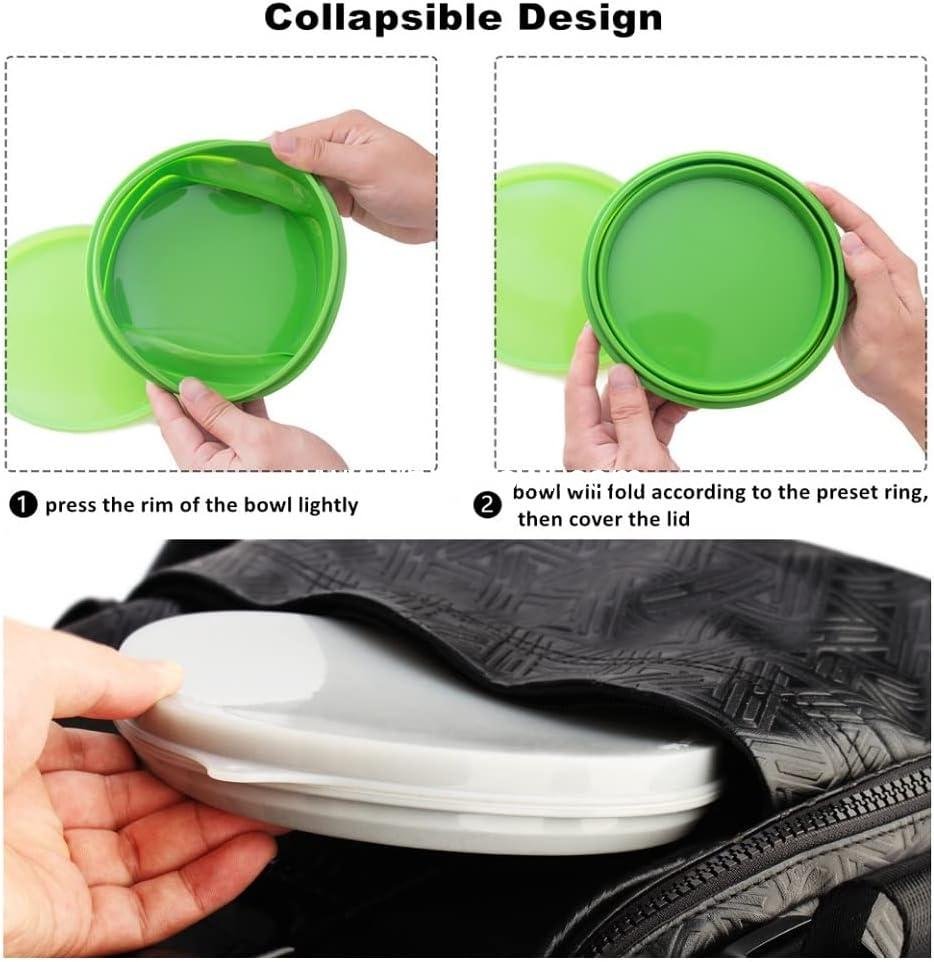 Wholesale Silicone Collapsible Bowl with Lid - 800ML Folding Travel Bowl for Camping and Hiking - Heat Resistant Factory