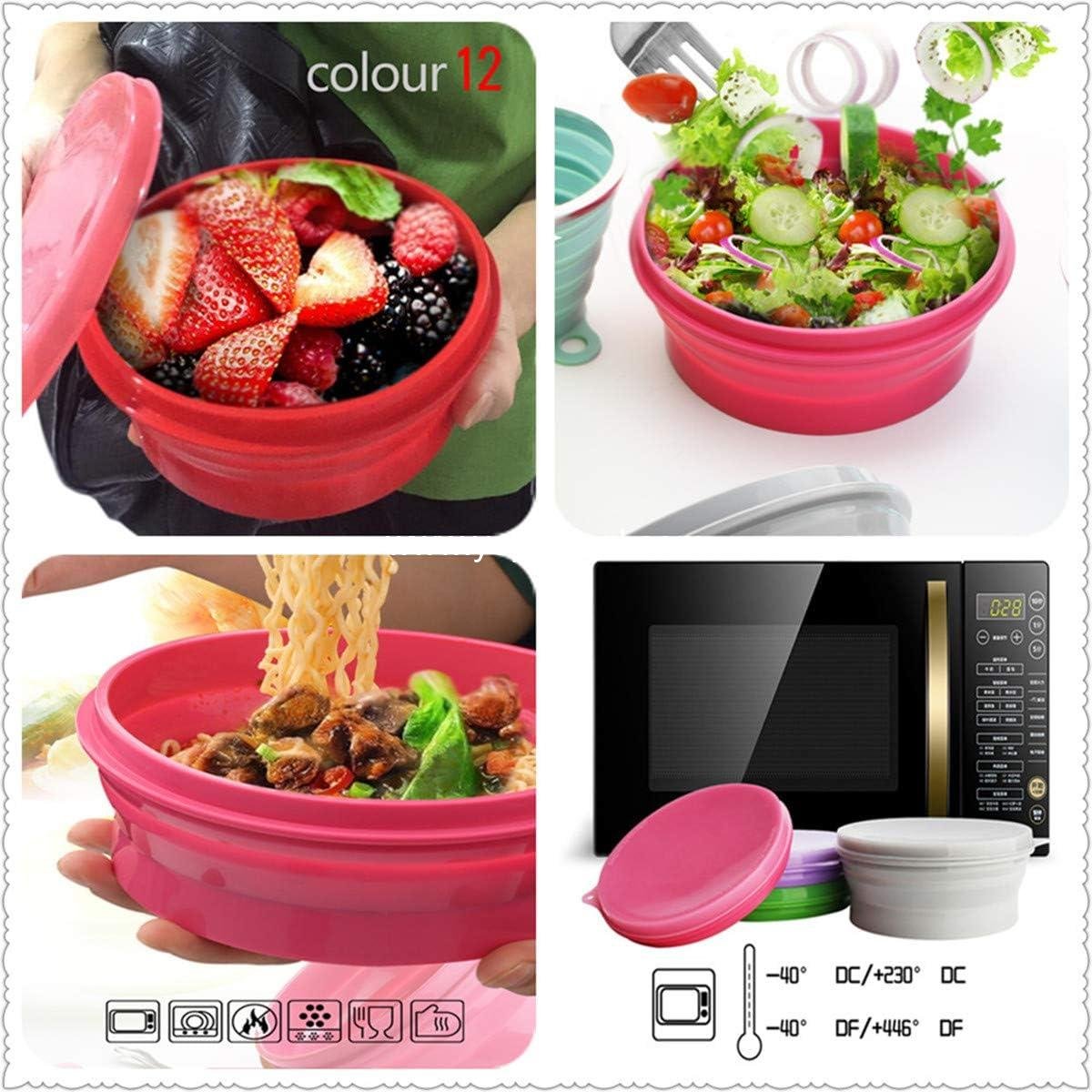 Wholesale Silicone Collapsible Bowl with Lid - 800ML Folding Travel Bowl for Camping and Hiking - Heat Resistant Factory
