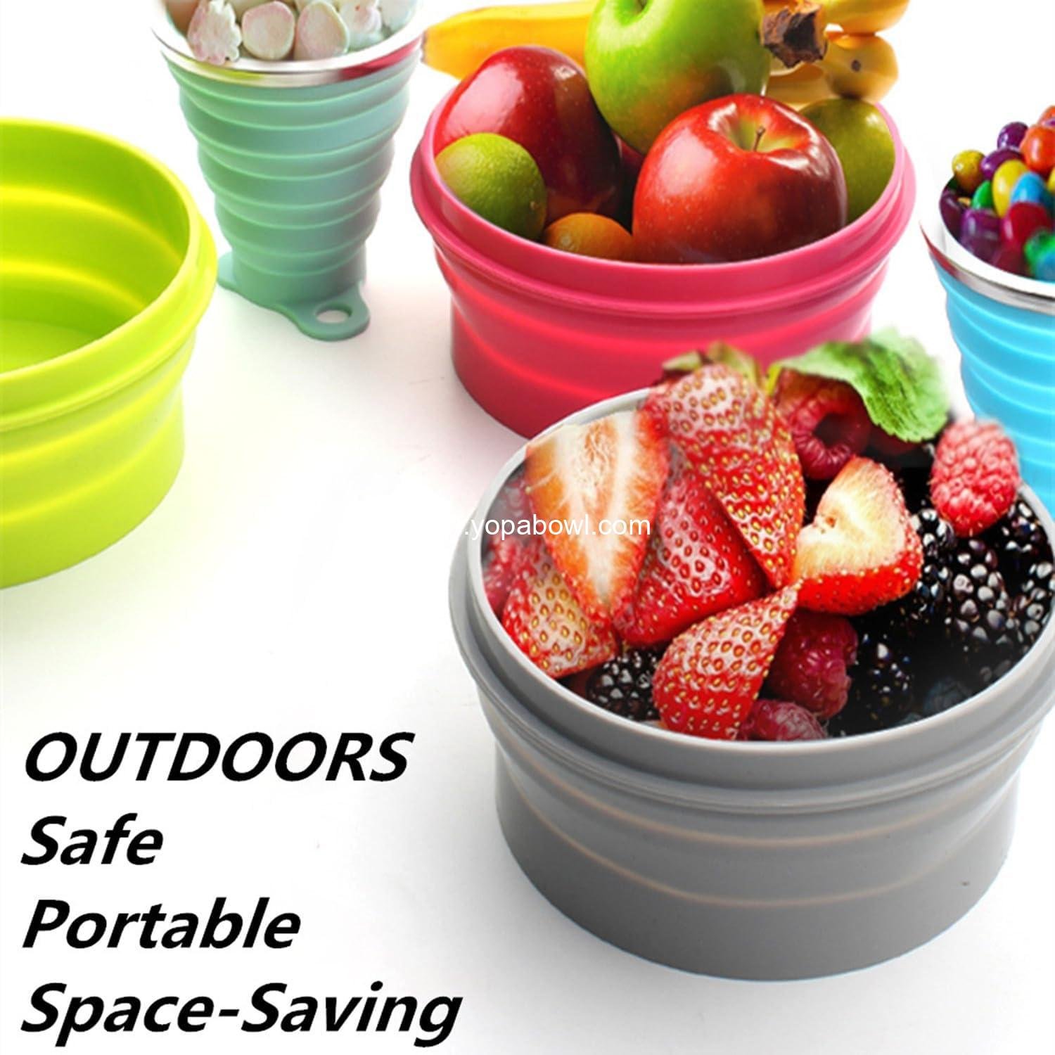 Wholesale Silicone Collapsible Bowl with Lid - 800ML Folding Travel Bowl for Camping and Hiking - Heat Resistant Factory