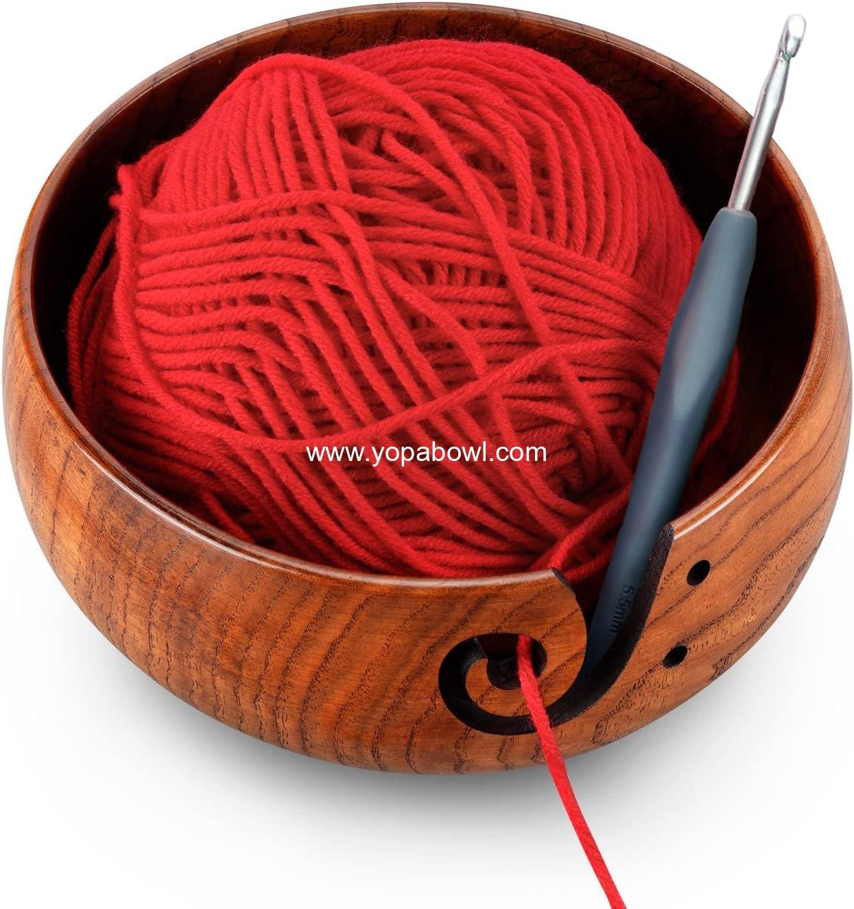 Wholesale Wooden Yarn Bowl, Knitting Storage with Holes to Prevent Slipping, Ideal for Crocheting and Knitting, 6