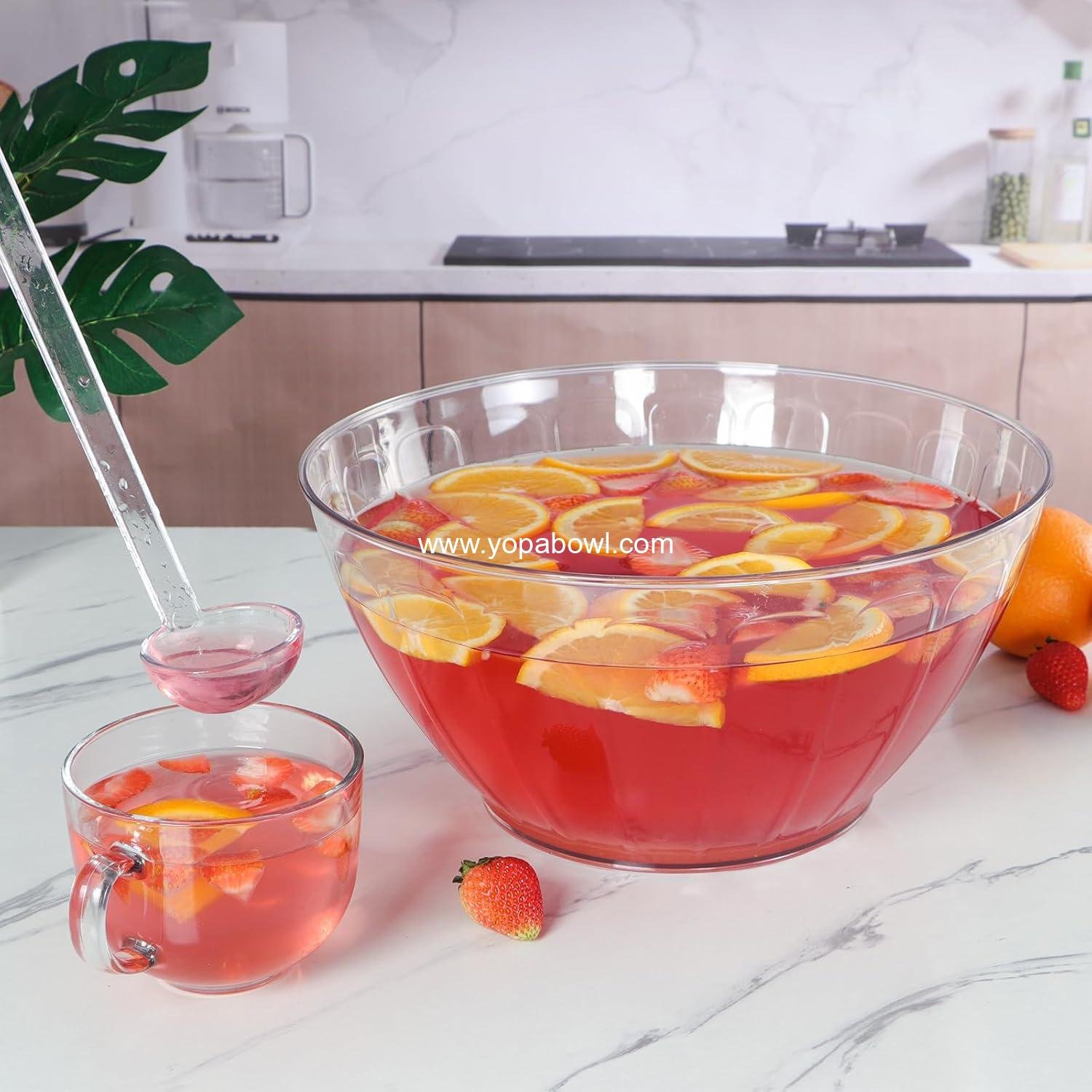 Wholesale 1.8 Gallon Clear Punch Bowl with Ladle – Large Serving Bowl for Parties, Salad, Snacks, Candy Factory Wholesale 1.8 Gallon Clear Punch Bowl with Ladle – Large Serving Bowl for Parties, Salad, Snacks, Candy Factory