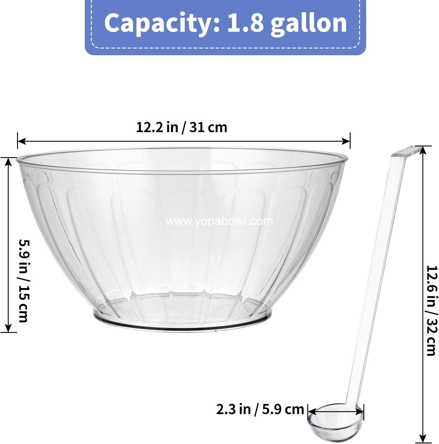 Wholesale 1.8 Gallon Clear Punch Bowl with Ladle – Large Serving Bowl for Parties, Salad, Snacks, Candy Factory Wholesale 1.8 Gallon Clear Punch Bowl with Ladle – Large Serving Bowl for Parties, Salad, Snacks, Candy Factory