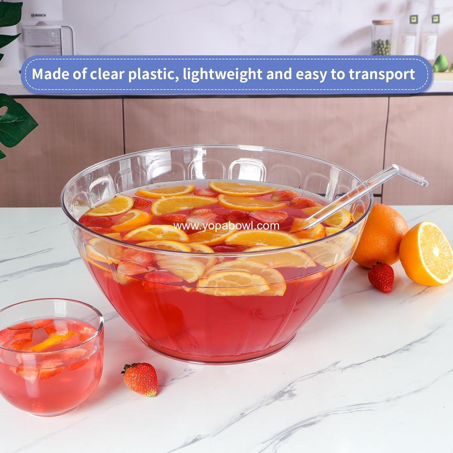 Wholesale 1.8 Gallon Clear Punch Bowl with Ladle – Large Serving Bowl for Parties, Salad, Snacks, Candy Factory Wholesale 1.8 Gallon Clear Punch Bowl with Ladle – Large Serving Bowl for Parties, Salad, Snacks, Candy Factory