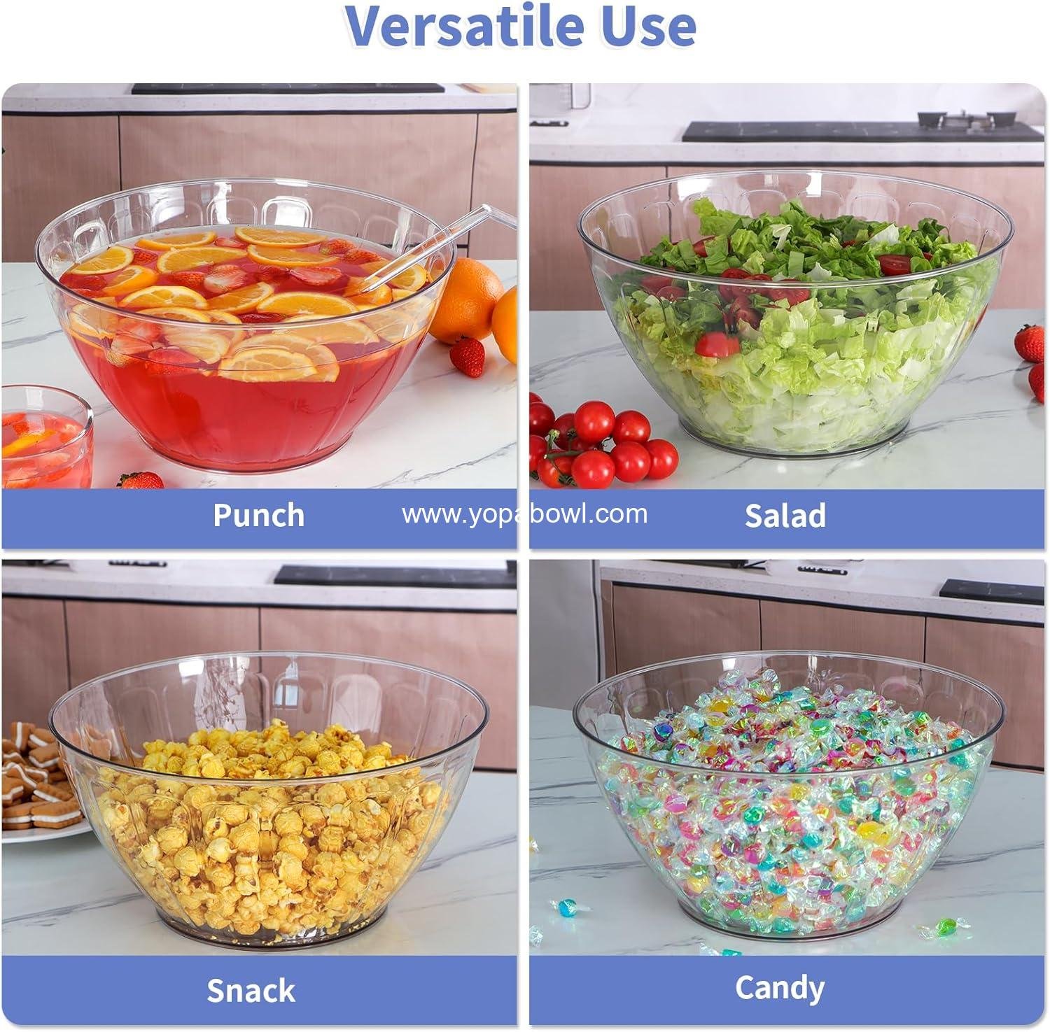 Wholesale 1.8 Gallon Clear Punch Bowl with Ladle – Large Serving Bowl for Parties, Salad, Snacks, Candy Factory Wholesale 1.8 Gallon Clear Punch Bowl with Ladle – Large Serving Bowl for Parties, Salad, Snacks, Candy Factory