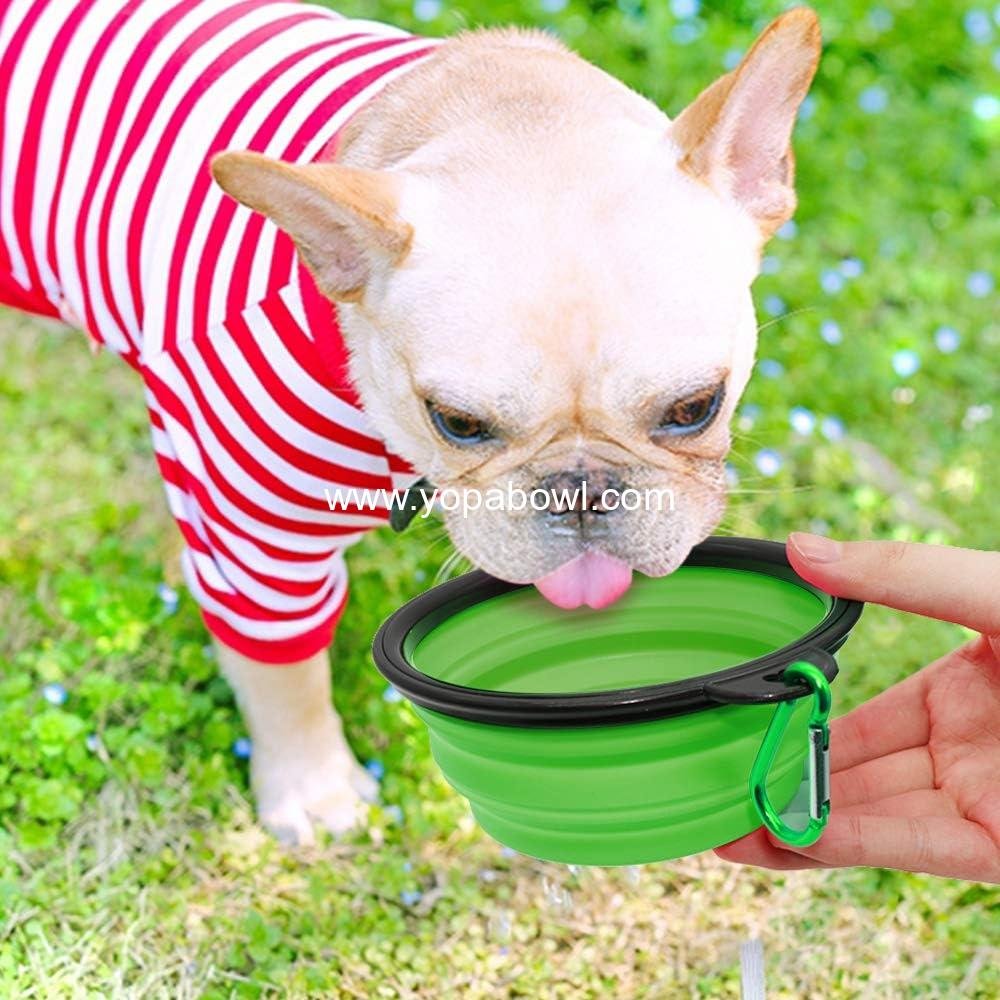 OEM Dog Bowl Collapsible Pet Bowls 2 Pack for Cats and Dogs, Portable Feeding Water Dish, Ideal for Travel and Walking (Small, Blue & Green) Factory