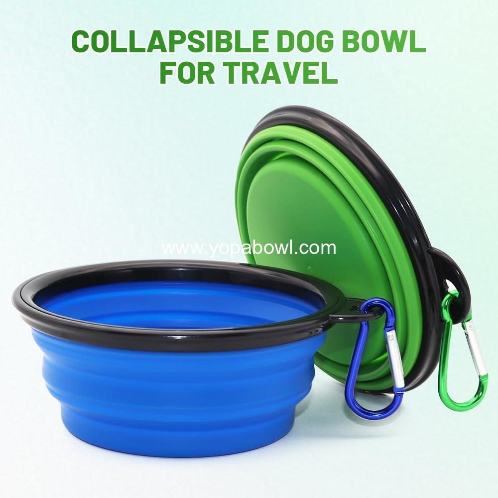 OEM Dog Bowl Collapsible Pet Bowls 2 Pack for Cats and Dogs, Portable Feeding Water Dish, Ideal for Travel and Walking (Small, Blue & Green) Factory