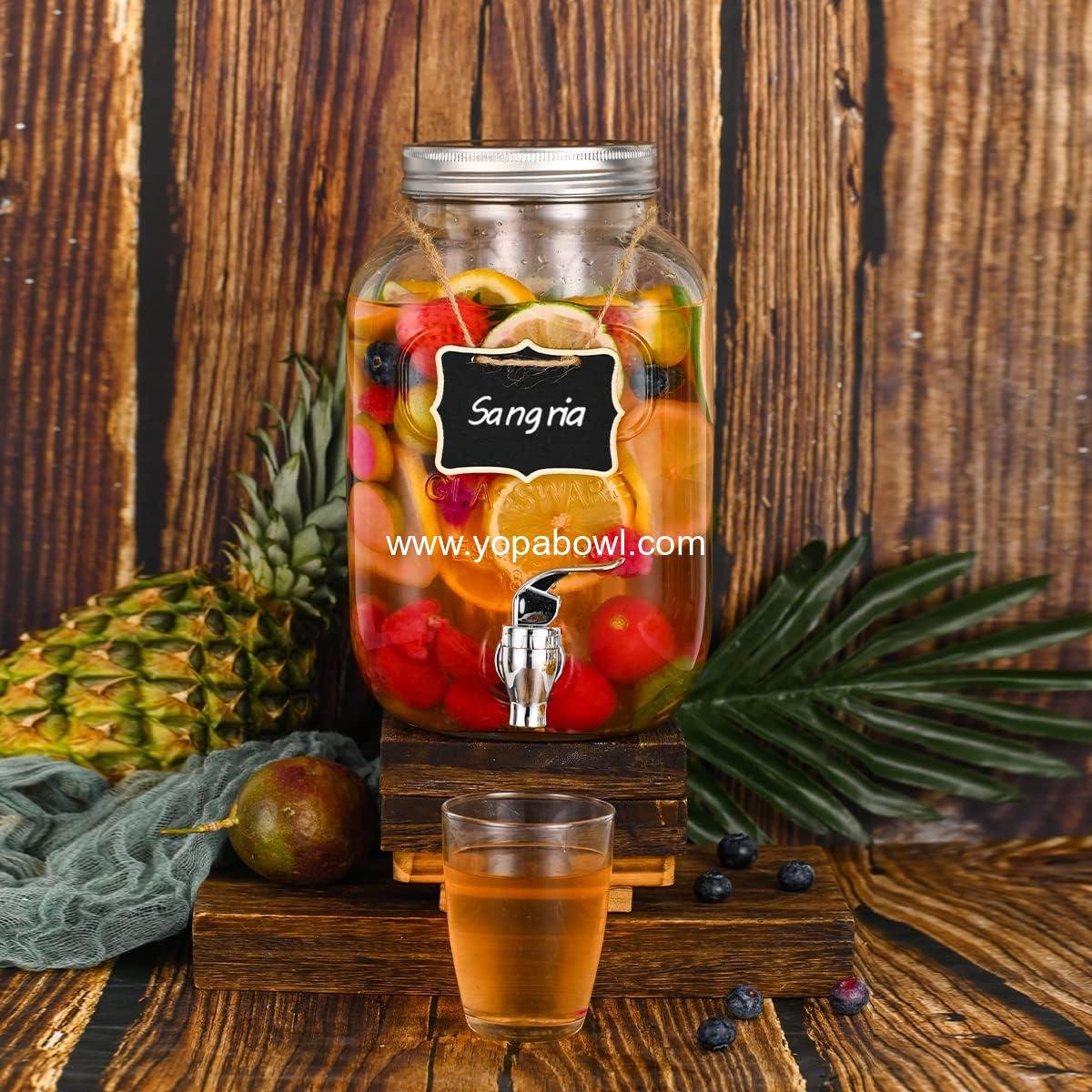 Wholesale 1 Gallon Glass Drink Dispenser Set, 2 Pack Beverage Dispenser with Fruit Infuser, Punch Bowls for Water and Juice, Easy Flow Spigot, Outdoor Use, Manufacturer Wholesale 1 Gallon Glass Drink Dispenser Set, 2 Pack Beverage Dispenser with Fruit Infuser, Punch Bowls for Water and Juice, Easy Flow Spigot, Outdoor Use, Manufacturer