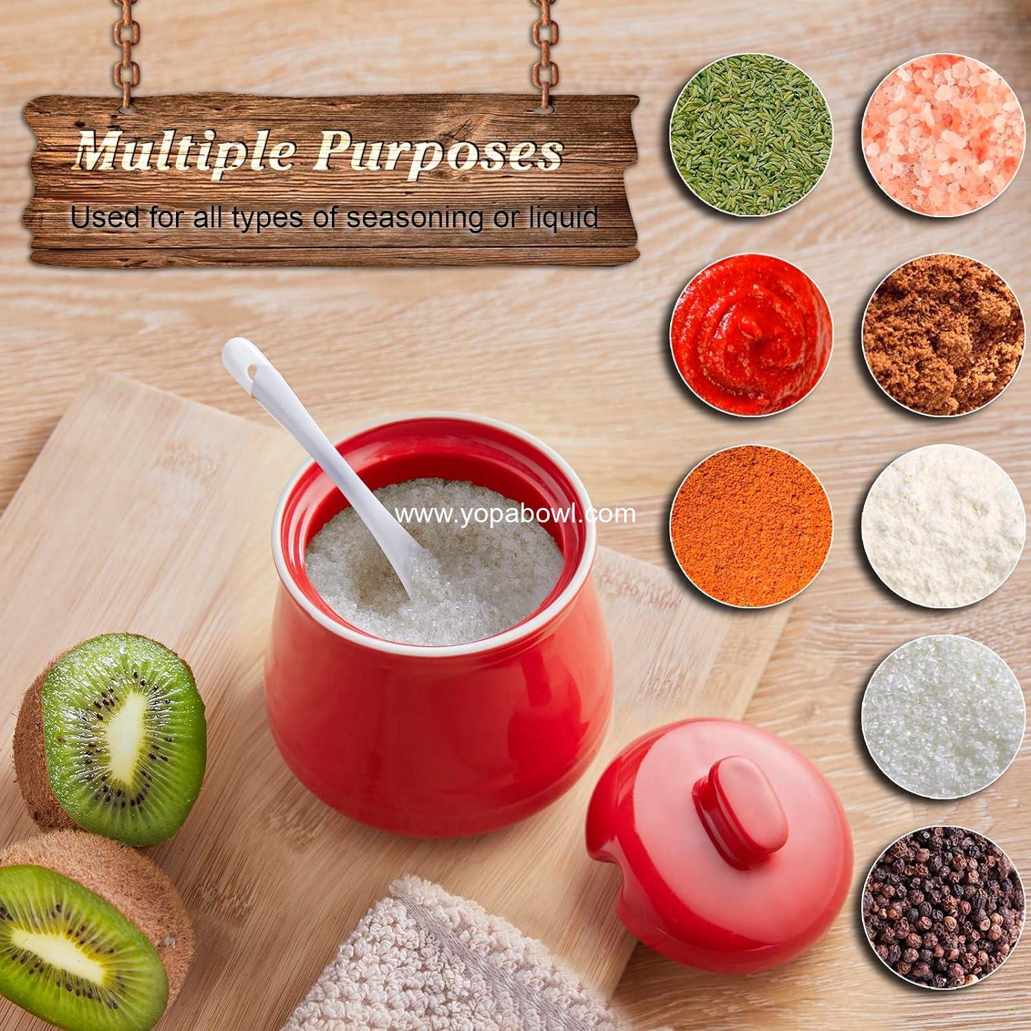 Wholesale Sugar Bowl with Lid and Spoon, 12 oz Ceramic Sugar Jar for Coffee Bar, Red Kitchen Decor and Accessories Factory Wholesale Sugar Bowl with Lid and Spoon, 12 oz Ceramic Sugar Jar for Coffee Bar, Red Kitchen Decor and Accessories Factory