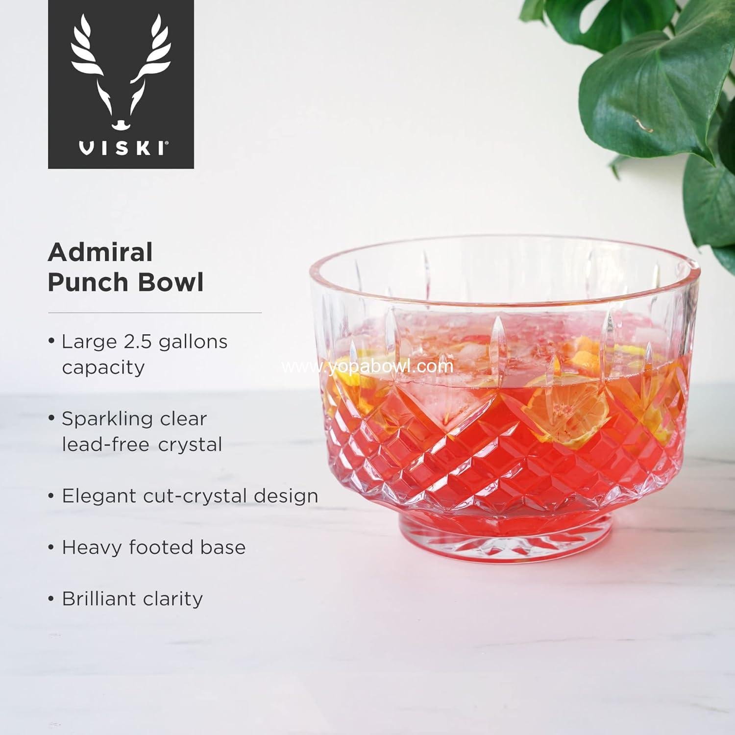 Wholesale Vintage Style Crystal Punch Bowl - 2.5 Gallons (320oz) Serveware for Cocktails - Dishwasher Safe - Set of 1 Factory Wholesale Vintage Style Crystal Punch Bowl - 2.5 Gallons (320oz) Serveware for Cocktails - Dishwasher Safe - Set of 1 Factory