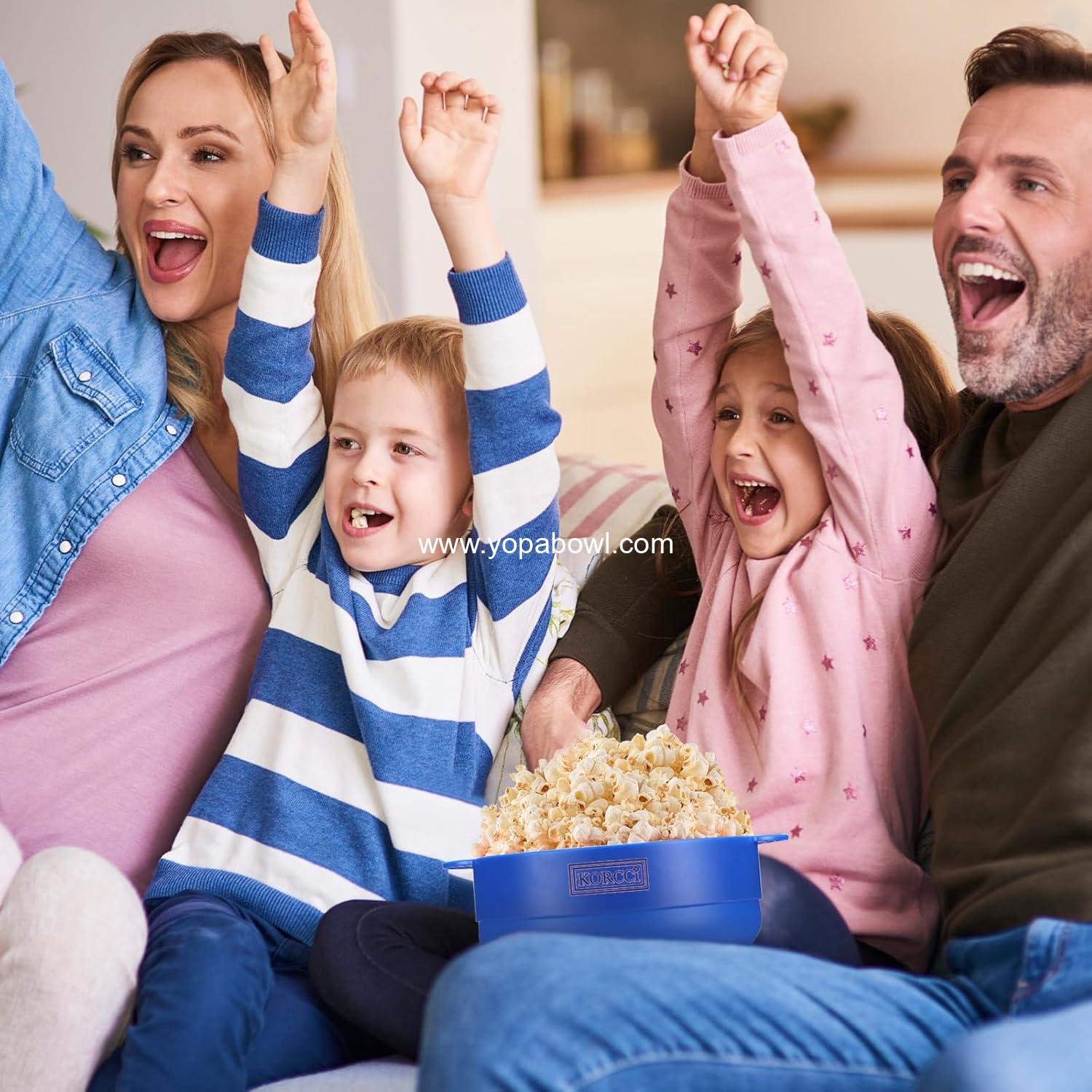 Wholesale Microwaveable Silicone Popcorn Popper - Collapsible Bowl for Oil-Free Popcorn in Microwave, Dishwasher Safe (Blue) - Factory