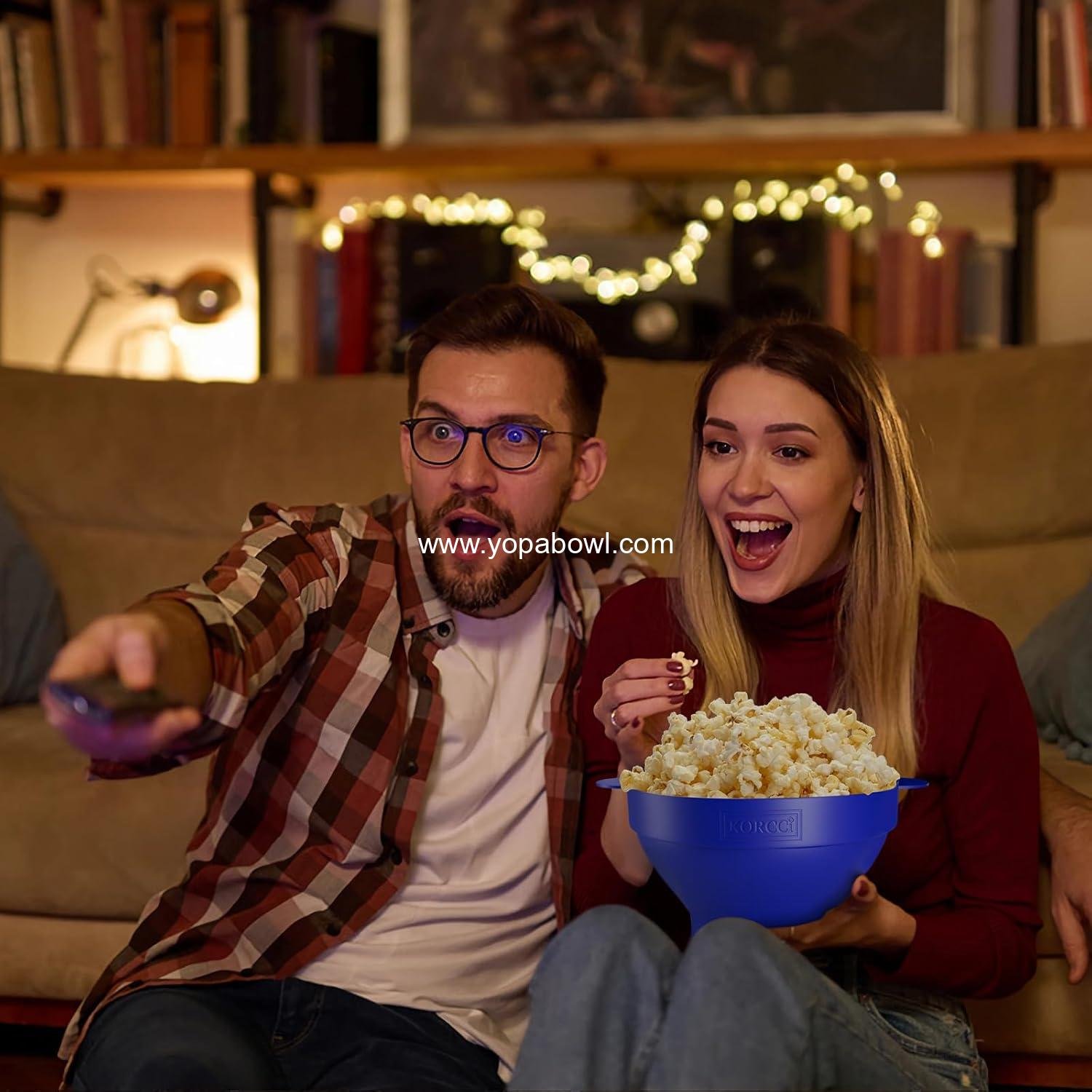 Wholesale Microwaveable Silicone Popcorn Popper - Collapsible Bowl for Oil-Free Popcorn in Microwave, Dishwasher Safe (Blue) - Factory