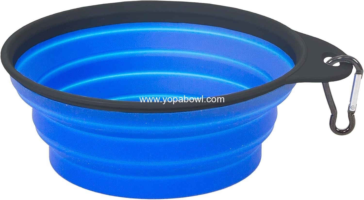 Wholesale Collapsible Silicone Travel Bowls, 2 Pack, Grey and Blue, Large Factory