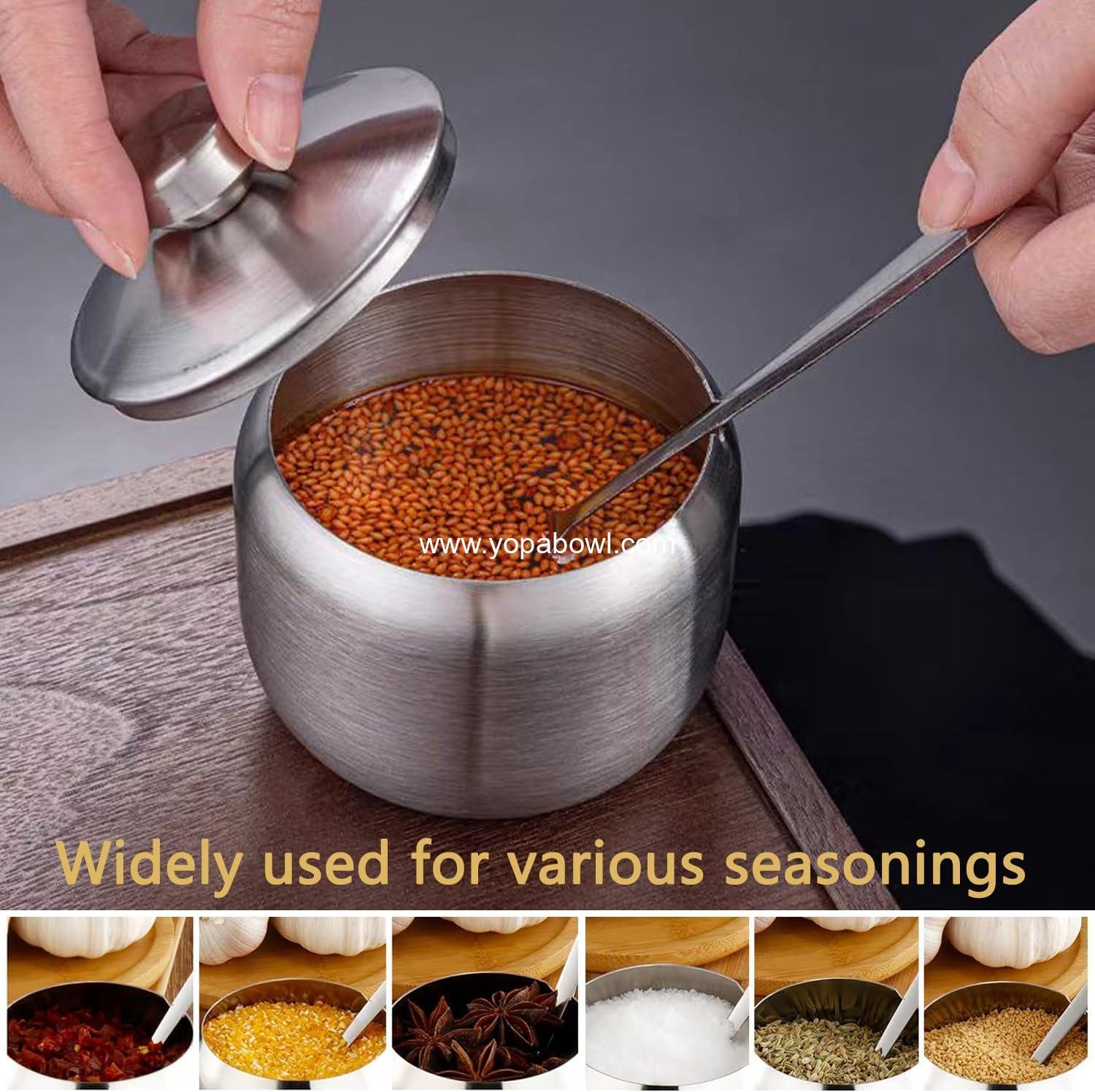 Wholesale 15oz Stainless Steel Sugar Bowl with Lid and Spoon, Round Sugar Jar for Coffee Bar Decor and Kitchen Storage, Durable Sugar Pot - Factory