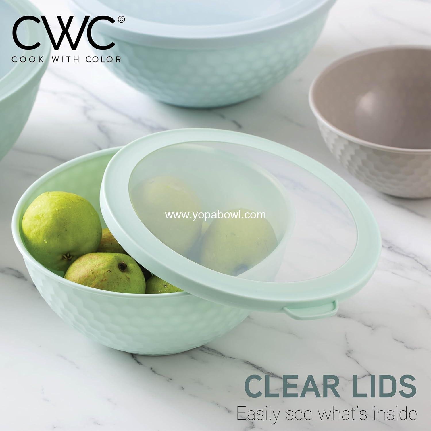 OEM 12 Piece Plastic Nesting Mixing Bowls Set with Lids - Includes 6 Prep Bowls and 6 Lids, Non-Slip Bottom, Embossed Design, Microwave Safe (Mint) - Factory OEM 12 Piece Plastic Nesting Mixing Bowls Set with Lids - Includes 6 Prep Bowls and 6 Lids, Non-Slip Bottom, Embossed Design, Microwave Safe (Mint) - Factory