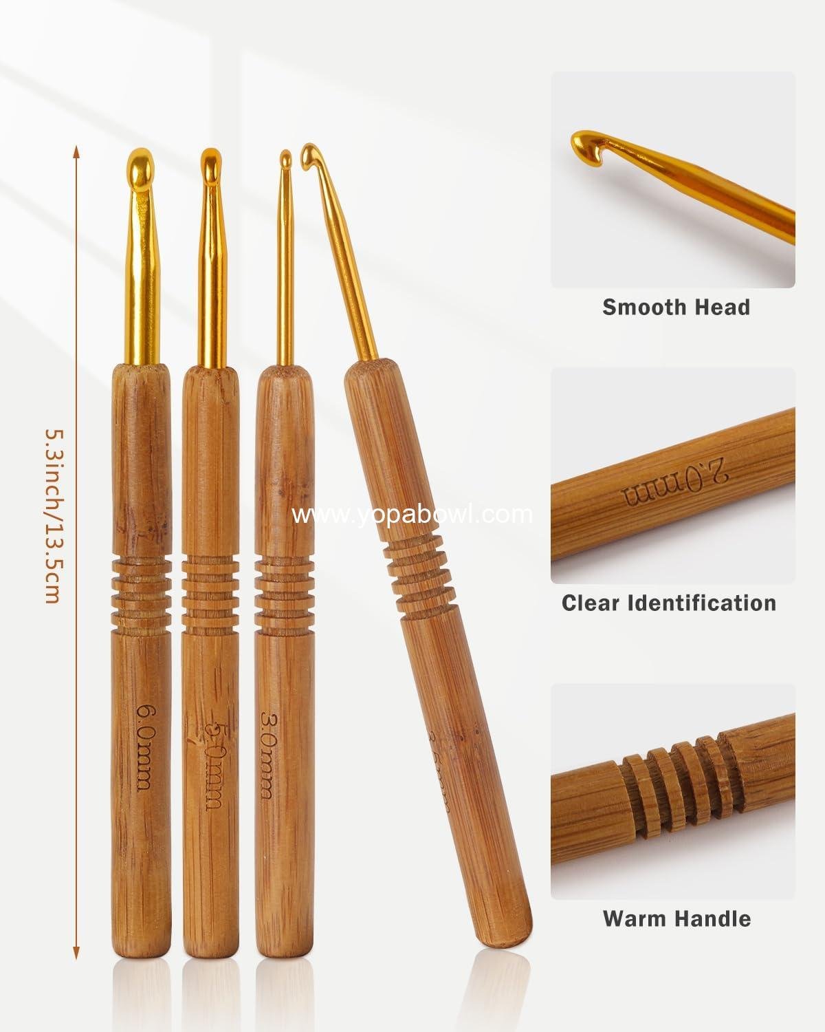 Wholesale Oval Yarn Bowl, Crochet Yarn Holder with 9 Knitting Hooks, Large Acacia Wooden Yarn Storage 11.3x5.9x4.7 inches for Crocheters, Factory