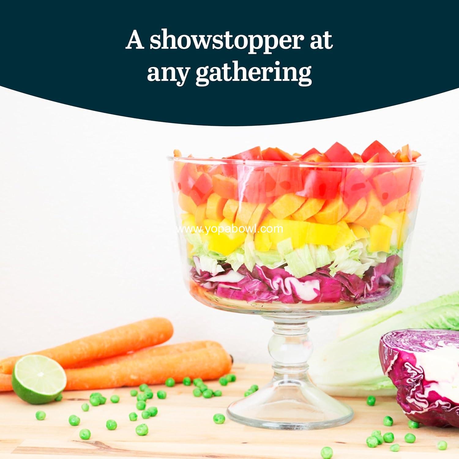 Wholesale Classic Clear Glass Footed Trifle Bowl, Artisan Inspired Pedestal Dish for Layered Desserts, Fruits, and Salads - Manufacturer