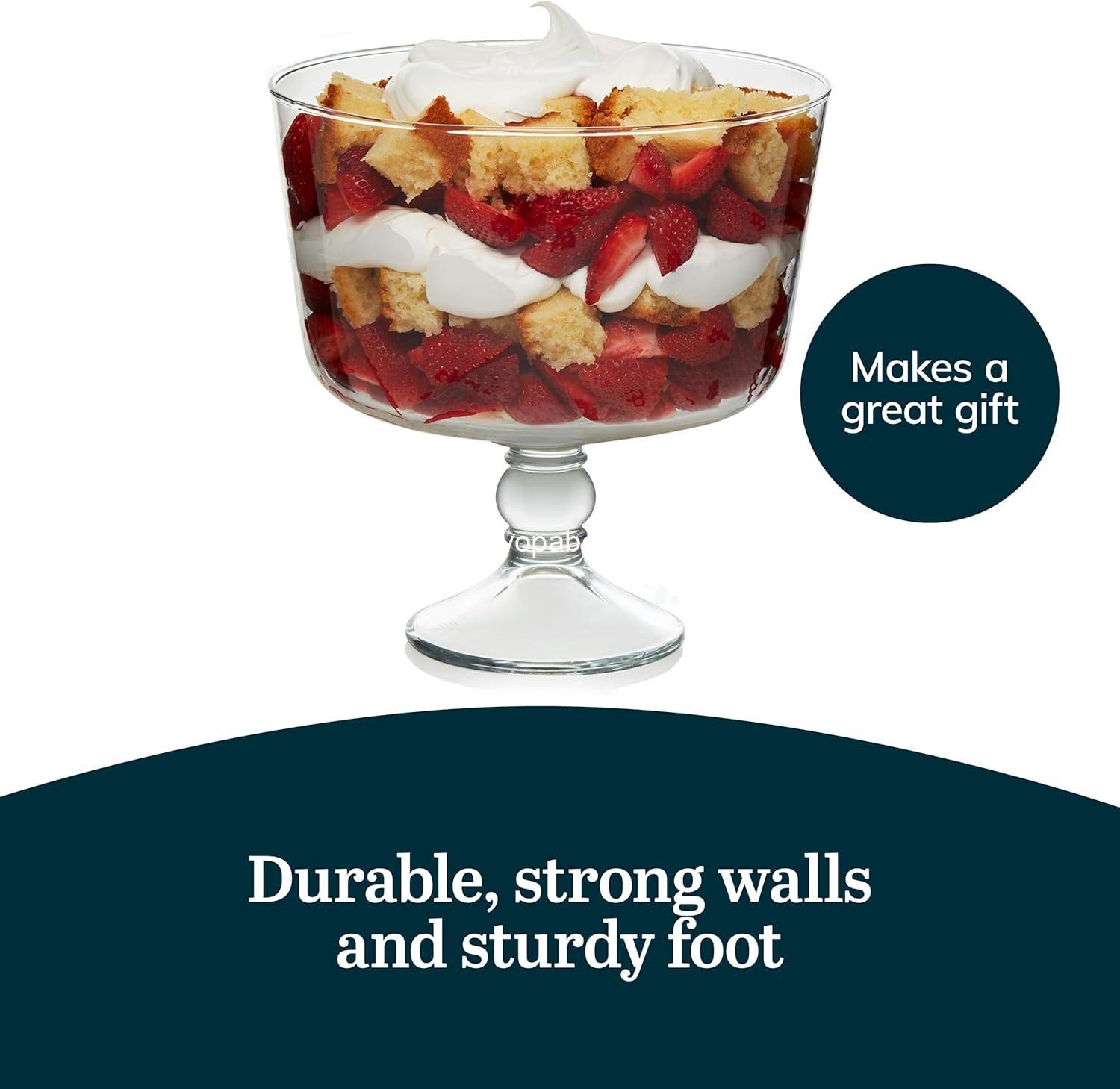 Wholesale Classic Clear Glass Footed Trifle Bowl, Artisan Inspired Pedestal Dish for Layered Desserts, Fruits, and Salads - Manufacturer