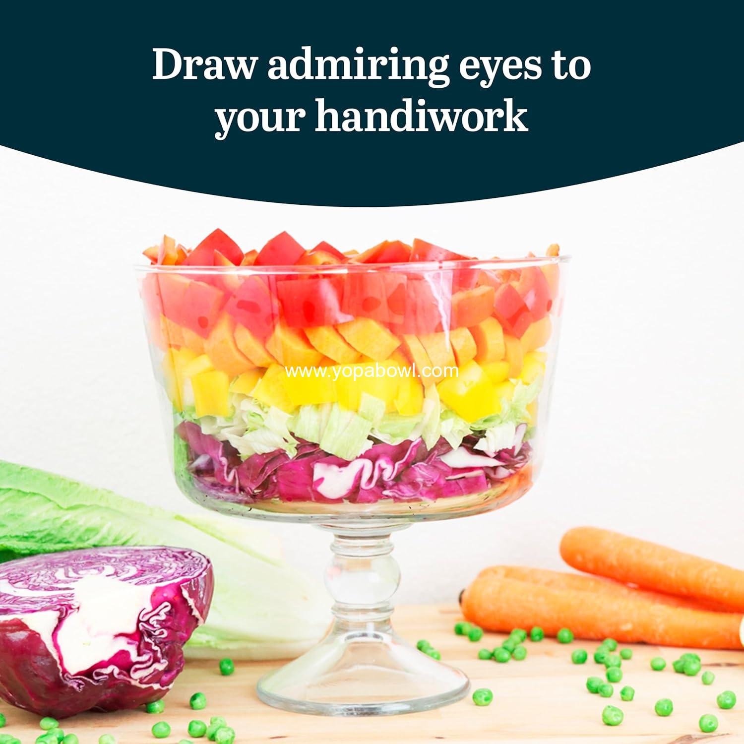 Wholesale Classic Clear Glass Footed Trifle Bowl, Artisan Inspired Pedestal Dish for Layered Desserts, Fruits, and Salads - Manufacturer