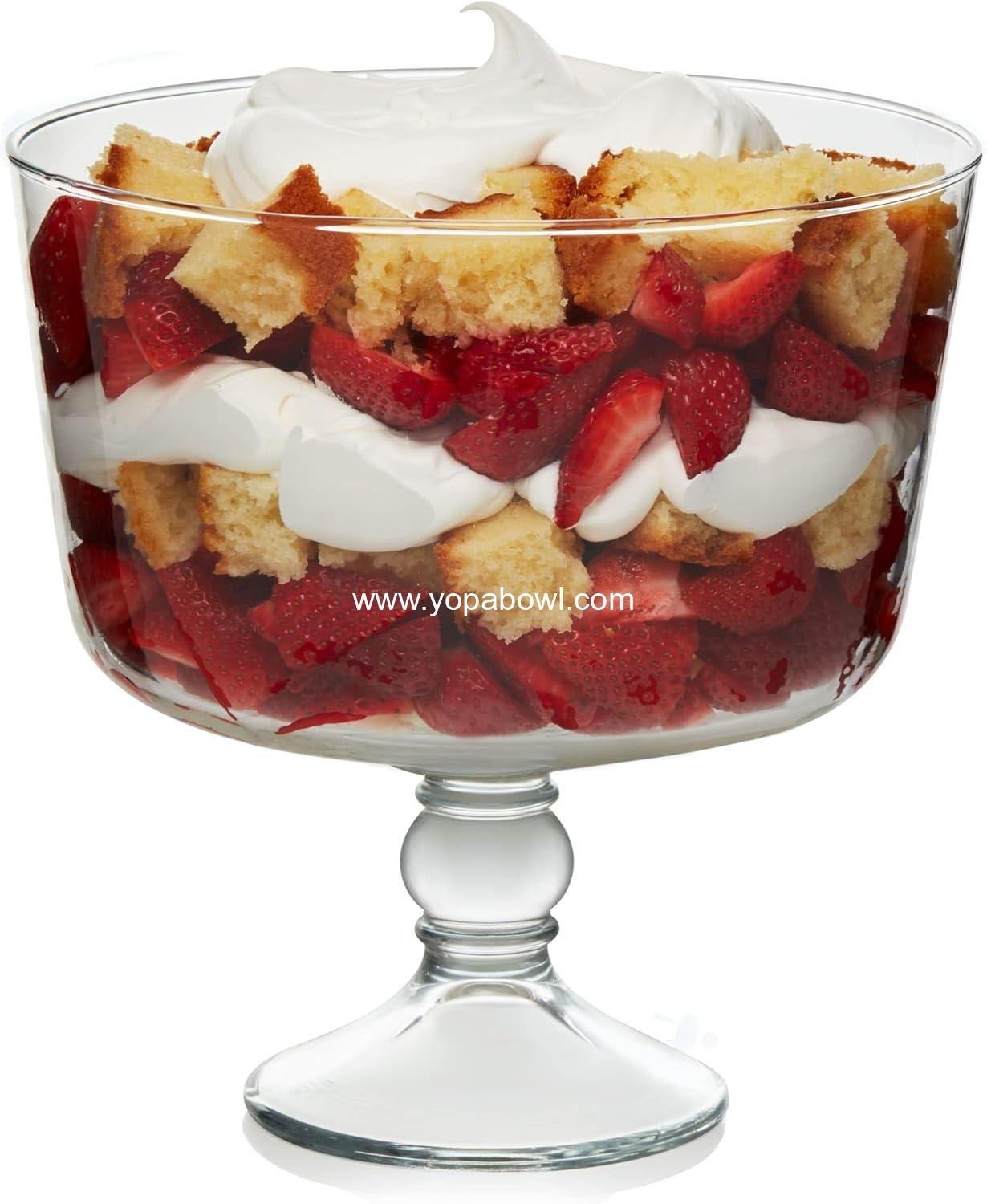 Libbey Selene Glass Footed Trifle Bowl, Artisan Inspired, Classic Clear Glass Bowl with Pedestal, Trifle Dish for Layered Desserts, Fruit and Salads