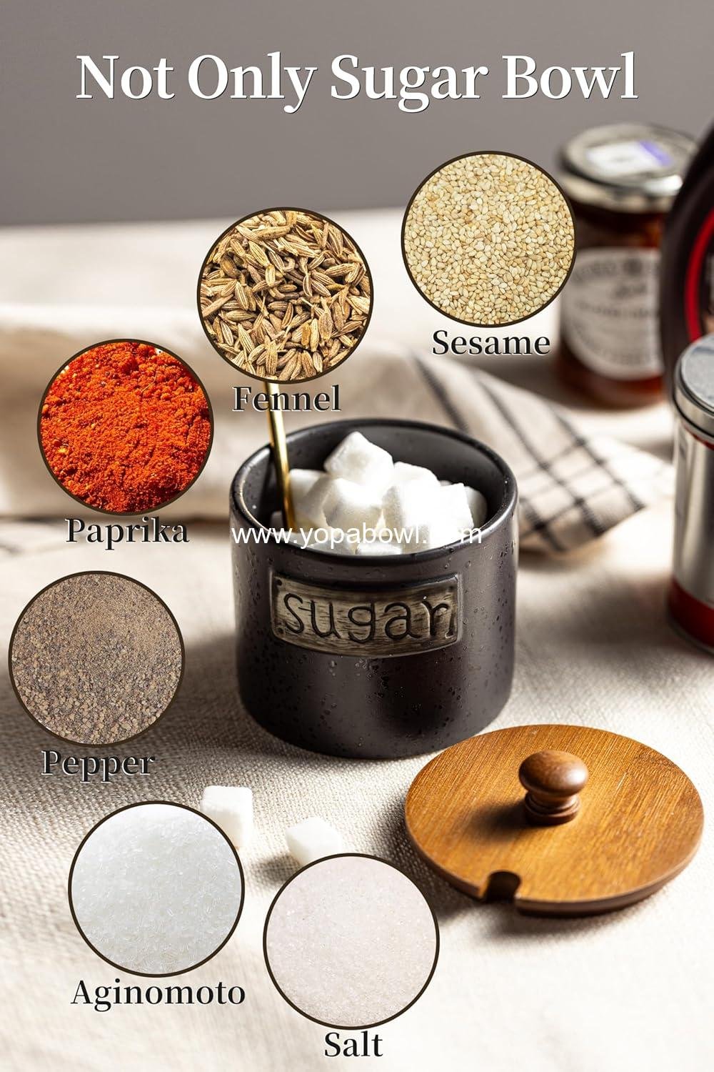 Wholesale Black Sugar Bowl with Lid and Spoon, 15 Oz Farmhouse Sugar Container for Coffee Bar Accessories and Food Storage - Modern Kitchen Decor Housewarming Gift Factory