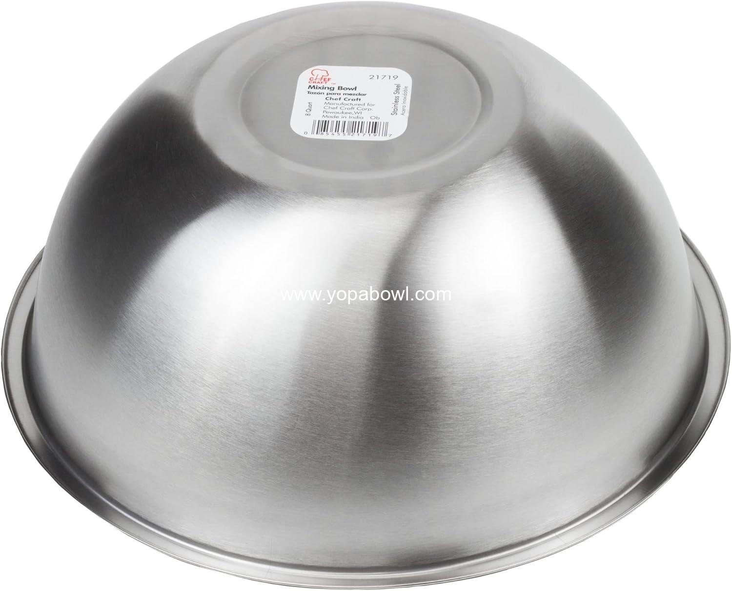 Wholesale Brushed Mixing Bowl, 8 Quart, Stainless Steel - Factory