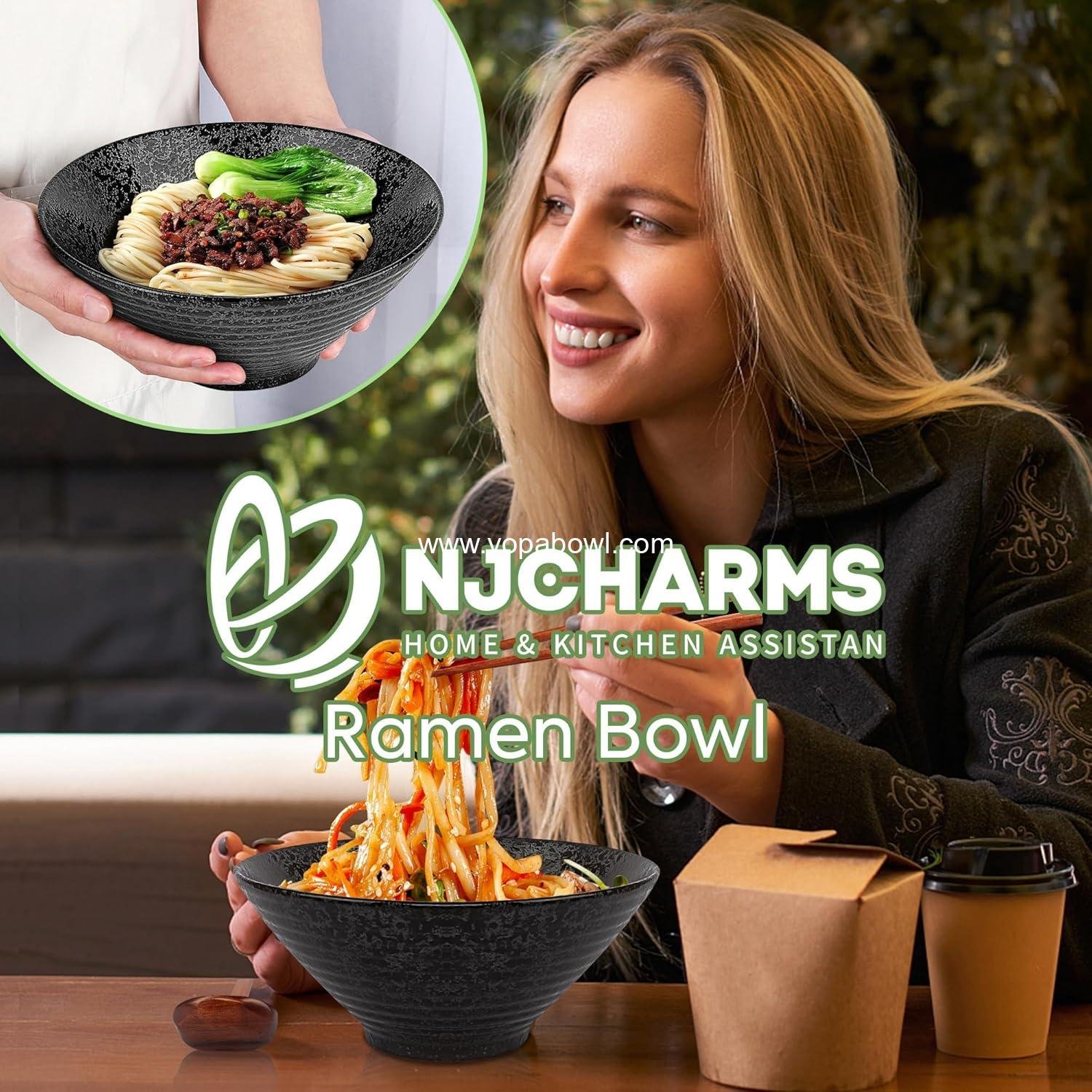Wholesale Ceramic Ramen Bowl Set of 2, 60 oz Large Noodle Soup Bowls with Spoons and Chopsticks for Ramen, Pho, Udon, Asian Noodles - Factory Wholesale Ceramic Ramen Bowl Set of 2, 60 oz Large Noodle Soup Bowls with Spoons and Chopsticks for Ramen, Pho, Udon, Asian Noodles - Factory