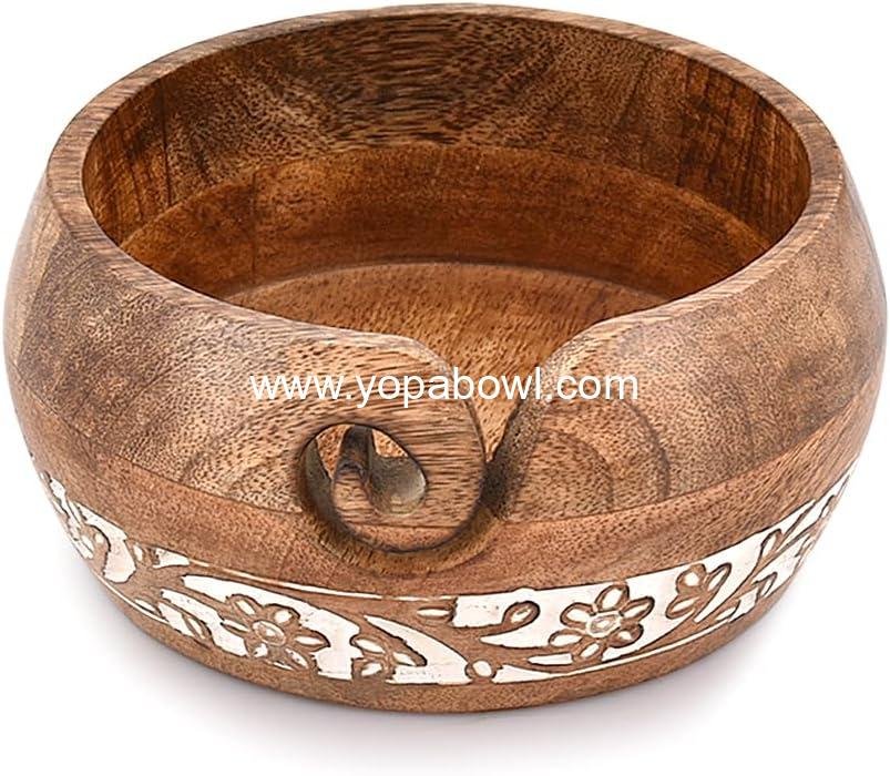 Wholesale Yarn Storage Mango Wood Yarn Bowl for Crocheting | Best Crochet Knitting Gift (6
