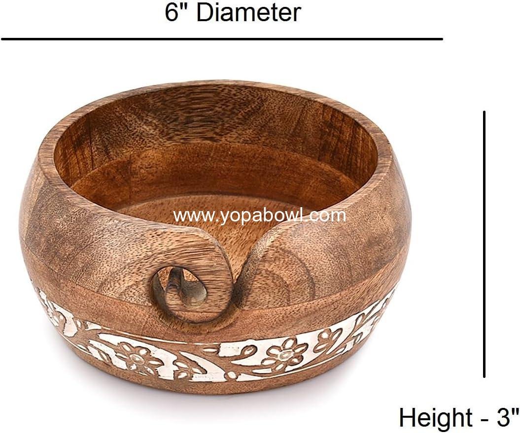 Wholesale Yarn Storage Mango Wood Yarn Bowl for Crocheting | Best Crochet Knitting Gift (6
