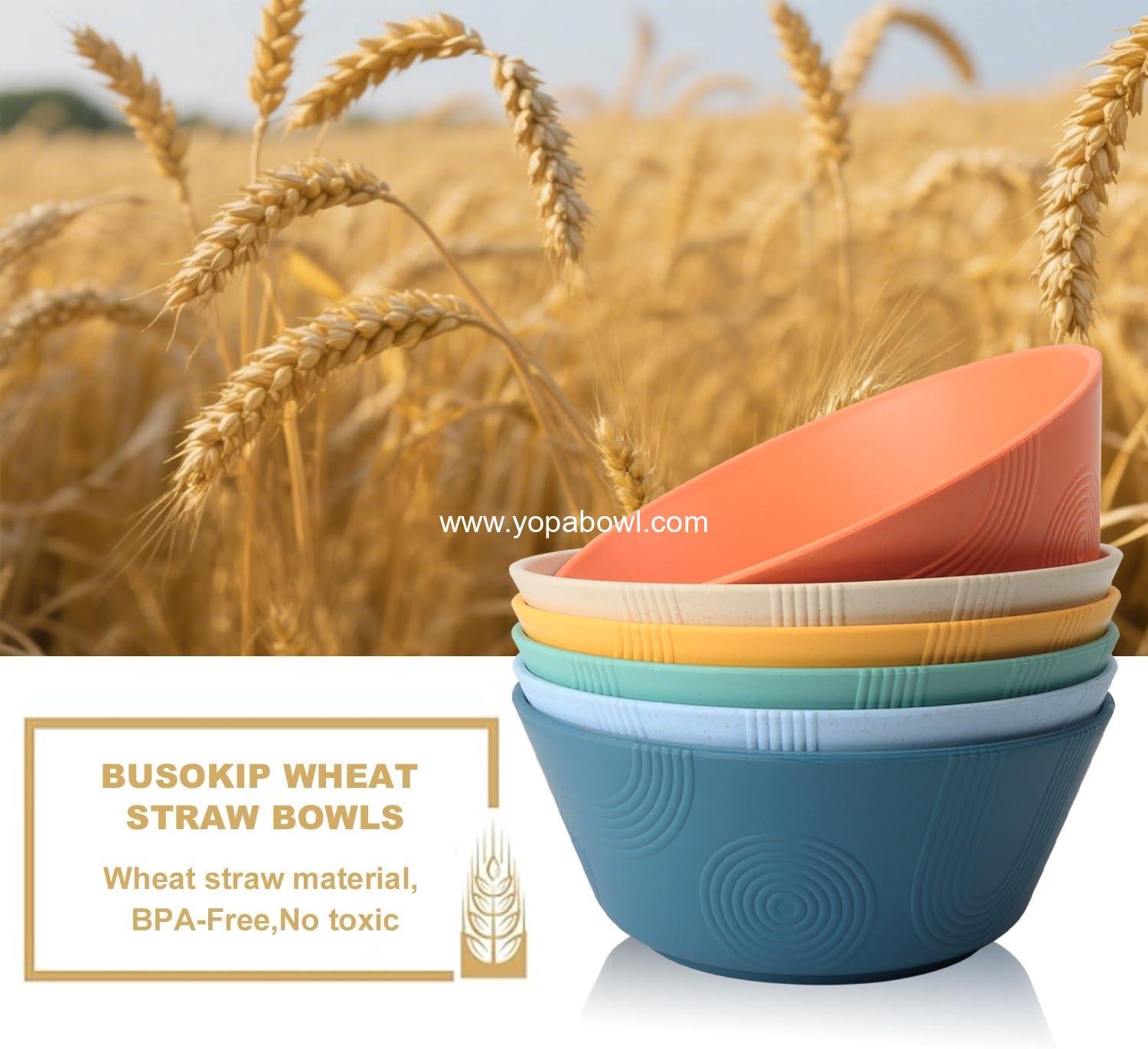 OEM 36 oz Wheat Straw Bowls Set of 6, Unbreakable and Dishwasher Safe, Large Multicolor Cereal Bowls for Kitchen, Serving, Popcorn, Soup - Factory OEM 36 oz Wheat Straw Bowls Set of 6, Unbreakable and Dishwasher Safe, Large Multicolor Cereal Bowls for Kitchen, Serving, Popcorn, Soup - Factory