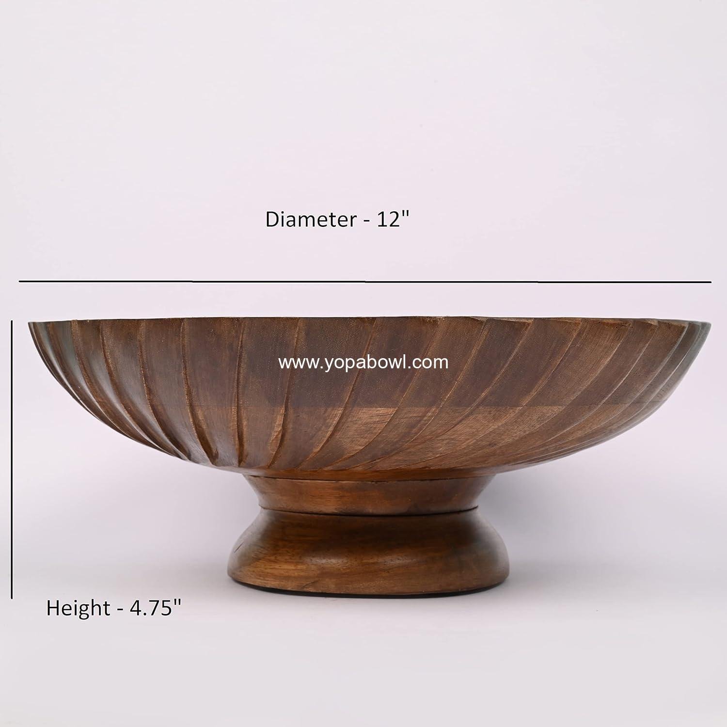 Wholesale Hand Carved Mango Wood Decorative Bowl for Dining Table Centerpiece, Living Room, Kitchen Décor (12