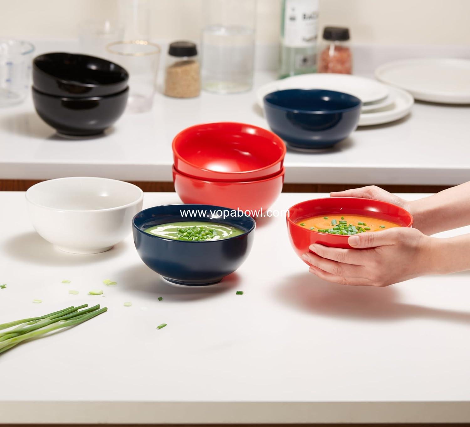 OEM White Ceramic Soup and Cereal Bowls - 20 oz, Set of 6, Deep Interior, Microwave, Dishwasher, and Freezer Safe; Perfect for Pasta, Salad, and Oatmeal - Factory