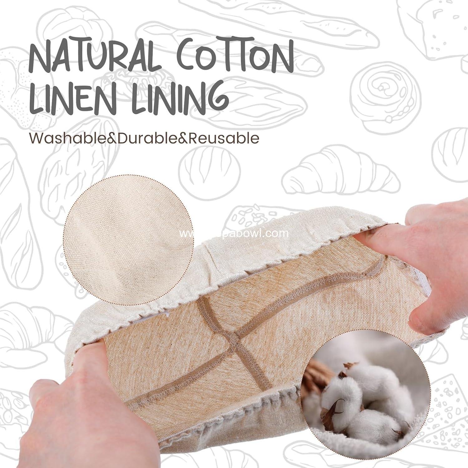 Wholesale Bread Proofing Baskets Set of 2 - 8.5 Inch Round Dough Proofing Bowls with Liners for Home Sourdough Bakers Factory