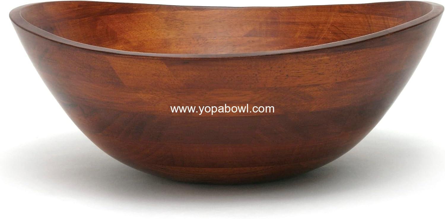 Wholesale Matte Cherry Finished Wavy Rim Serving Bowl for Fruits or Salads, Large 13