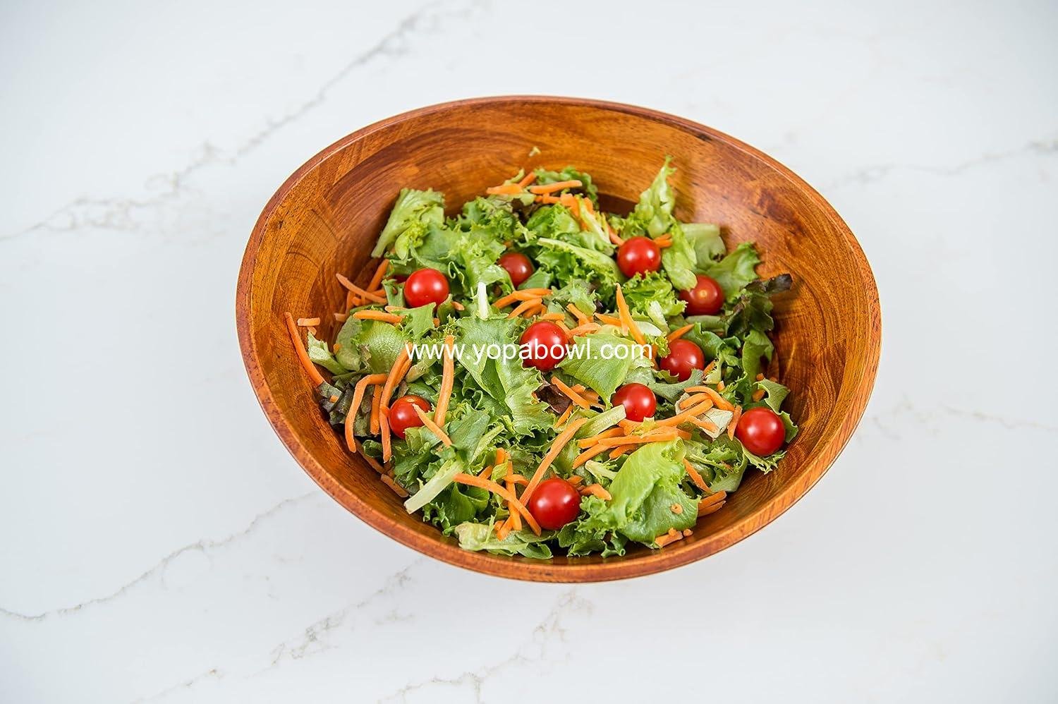 Wholesale Matte Cherry Finished Wavy Rim Serving Bowl for Fruits or Salads, Large 13