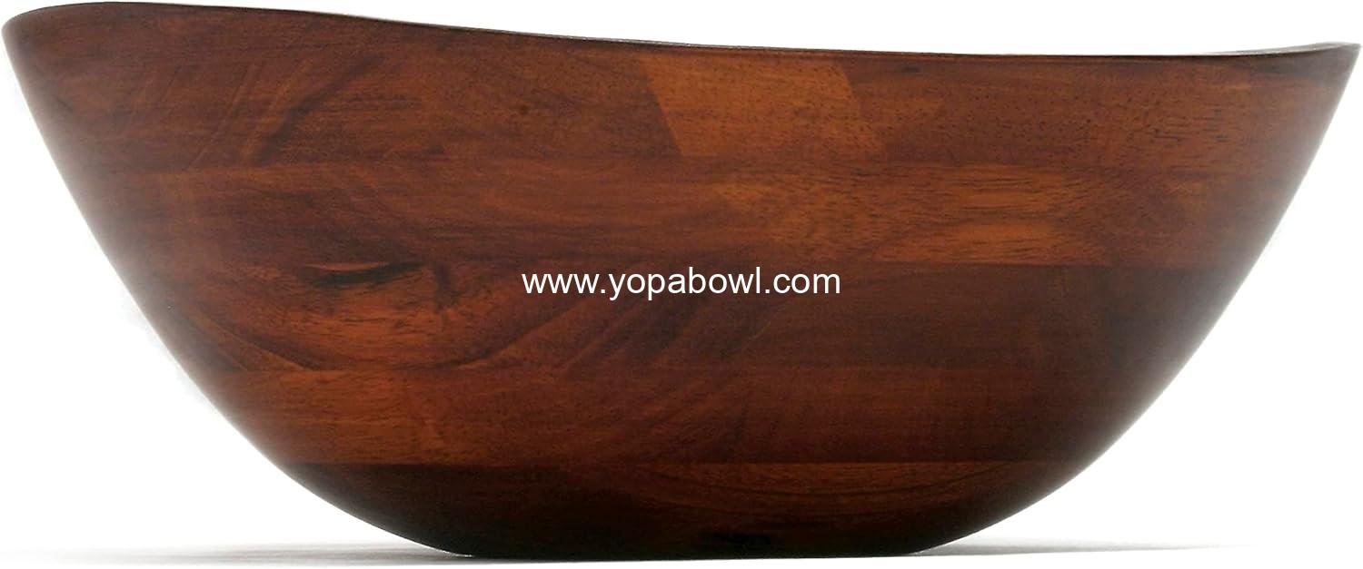 Wholesale Matte Cherry Finished Wavy Rim Serving Bowl for Fruits or Salads, Large 13